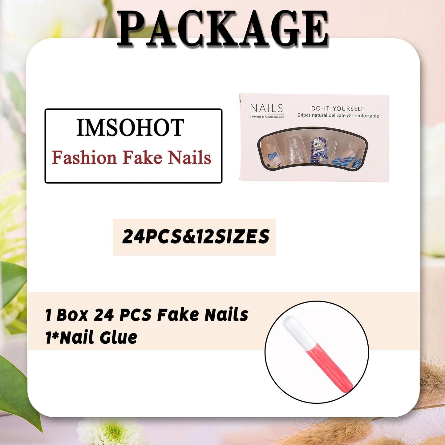 IMSOHOT Blue Press on Nails Gel Duck Fake Nails Handmade Y2K French False Nails Tips with Kitten Diamonds Designs Glossy Duckbill Nails for Women and Girls