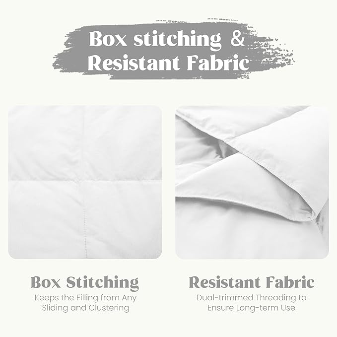 puredown® King Size Blanket for Bed, Ultra Soft Lightweight Down & Feather Fill, All Season Blanket, Machine Washable, 88"X108", Pure White