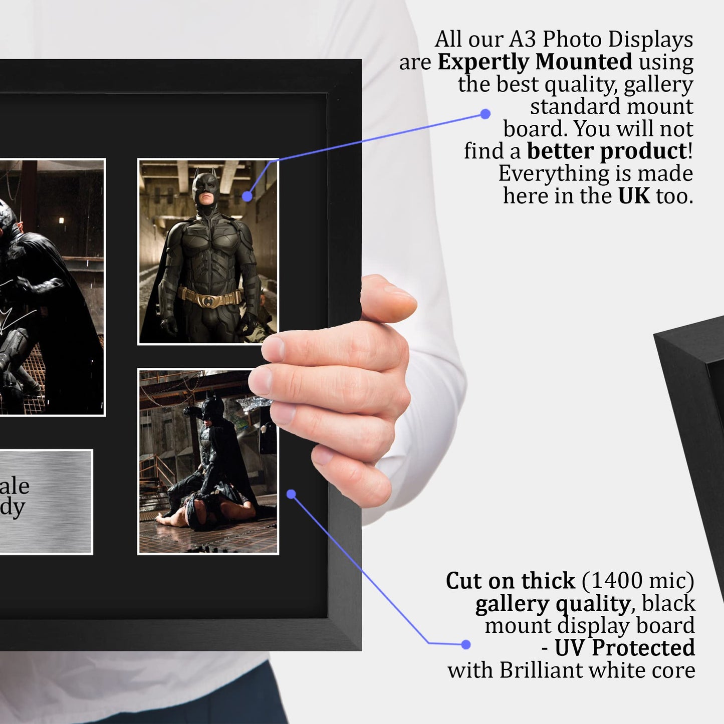 HWC Trading Christian Bale & Tom Hardy The Dark Knight Batman & Bane 16 x 12 inch (A3) Printed Gifts Signed Autograph Picture for Movie Memorabilia Fans - 16" x 12" Framed