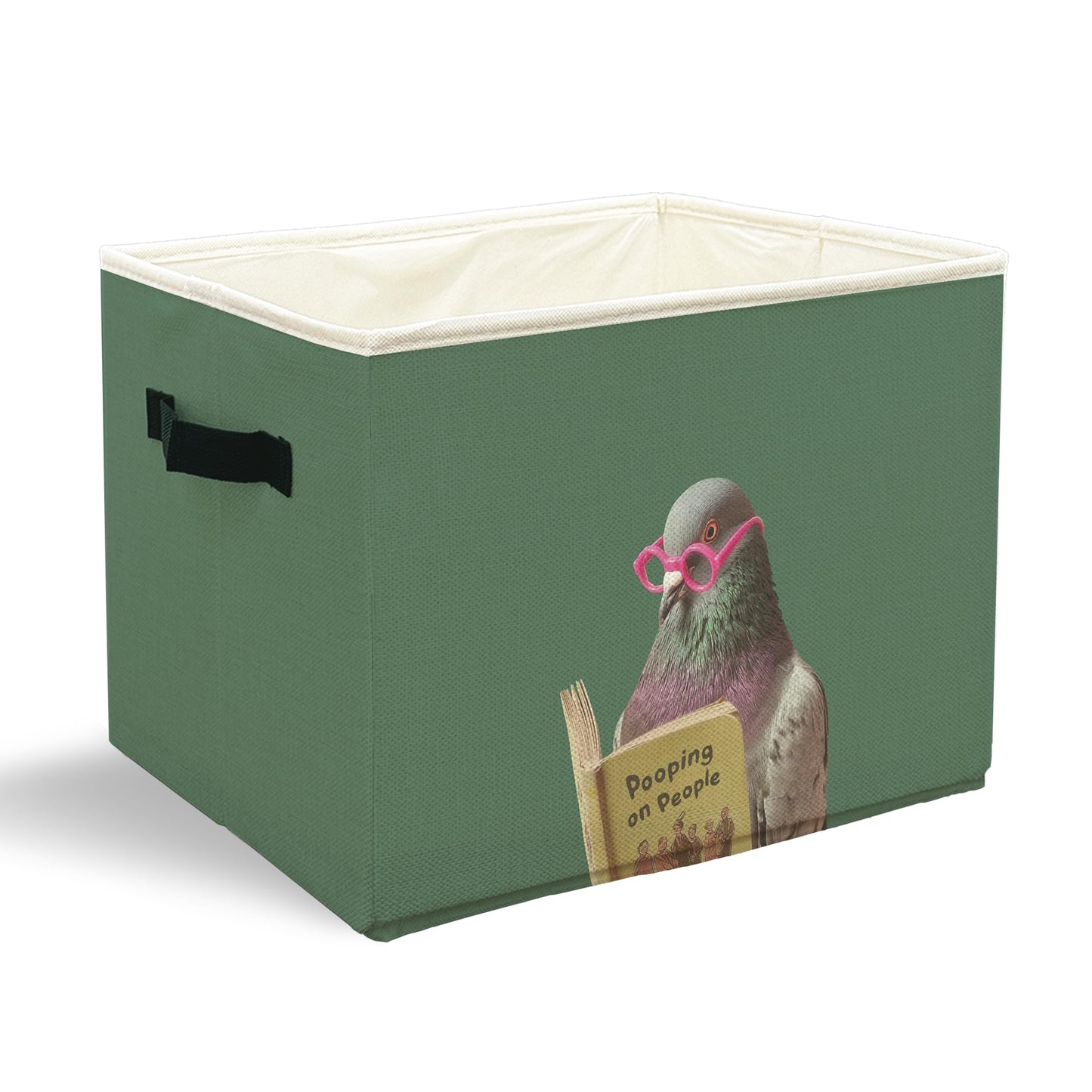 JFFTLL Funny Pigeon Bathroom Storage Bins Box, Funny Bathroom Decor, Birds Lover Gift Storage Basket Laundry Hamper with Handle for Bath Room Clothes Vanity Undersink Home Organization