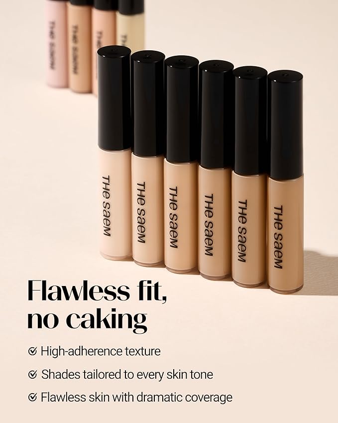 THESAEM Cover Perfection Tip Concealer, Liquid Multi-Use Concealer, Full Coverage Makeup for Acne Dark Spots Dark Circles Hyperpigmentation and Blemishes, 0.2 fl.oz. (#1 Clear Beige)