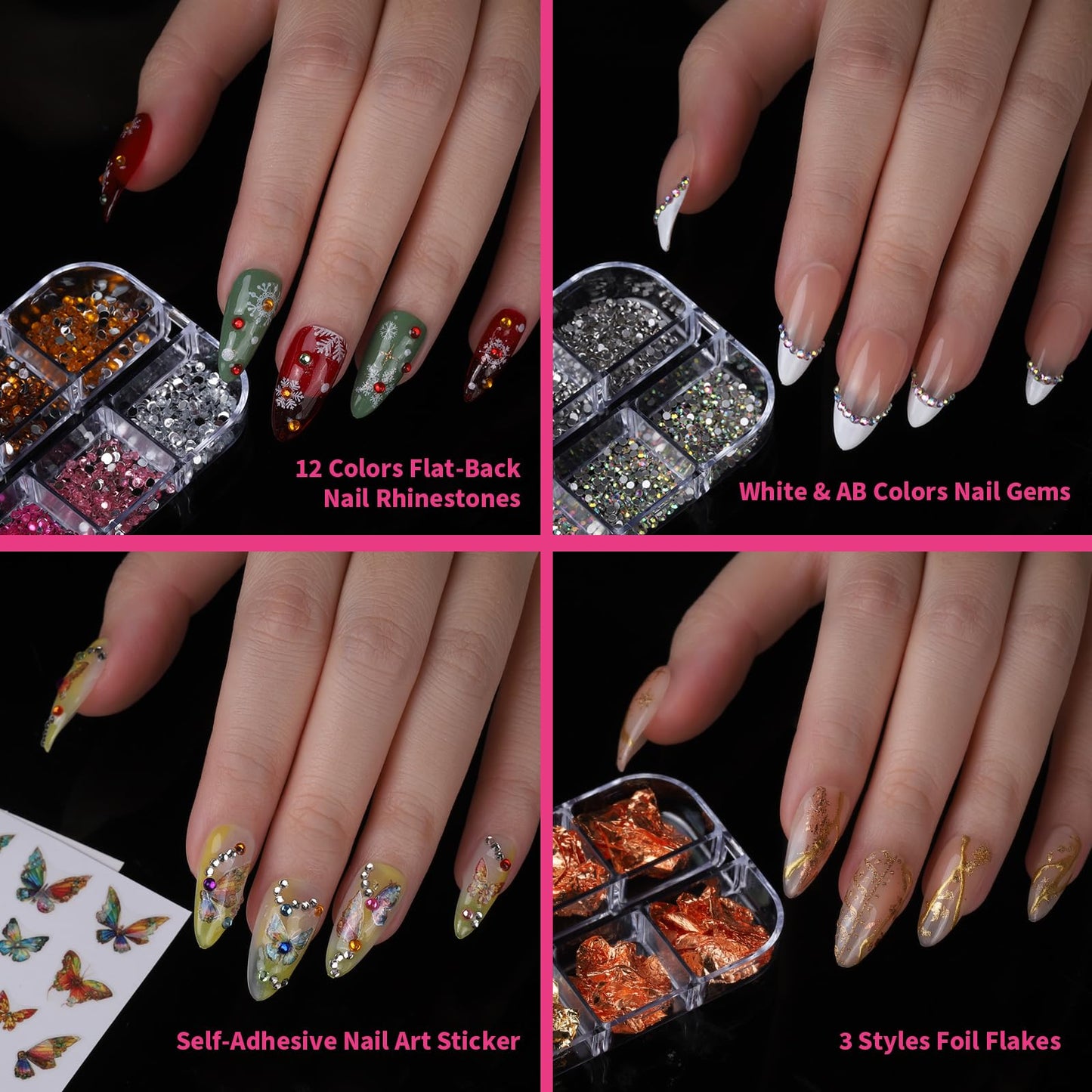 FANDAMEI Acrylic Nail Kit, Nail Art Kit, Nail Art Tools With Acrylic Nail Tips For Beginner, Nail Art Supplies For DIY , Nail Studio
