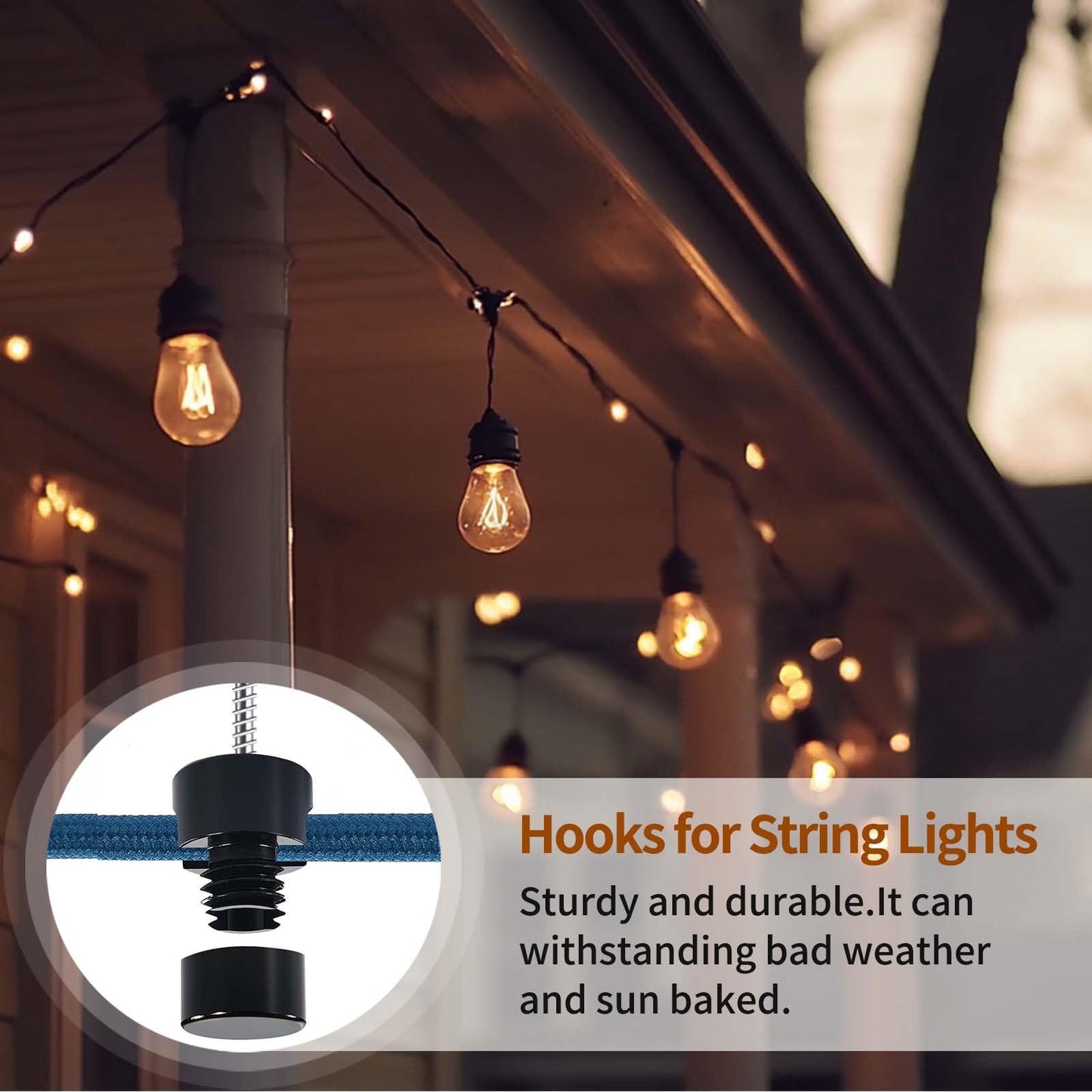 Adcssynd 6 Pack Aluminum Ceiling Hooks Heavy Duty for Hanging Lights, Swag Hooks for Ceiling, Black Swag Hook for Lamp Super Load, Decorative Modern Light Hanging Hook Easy to Use