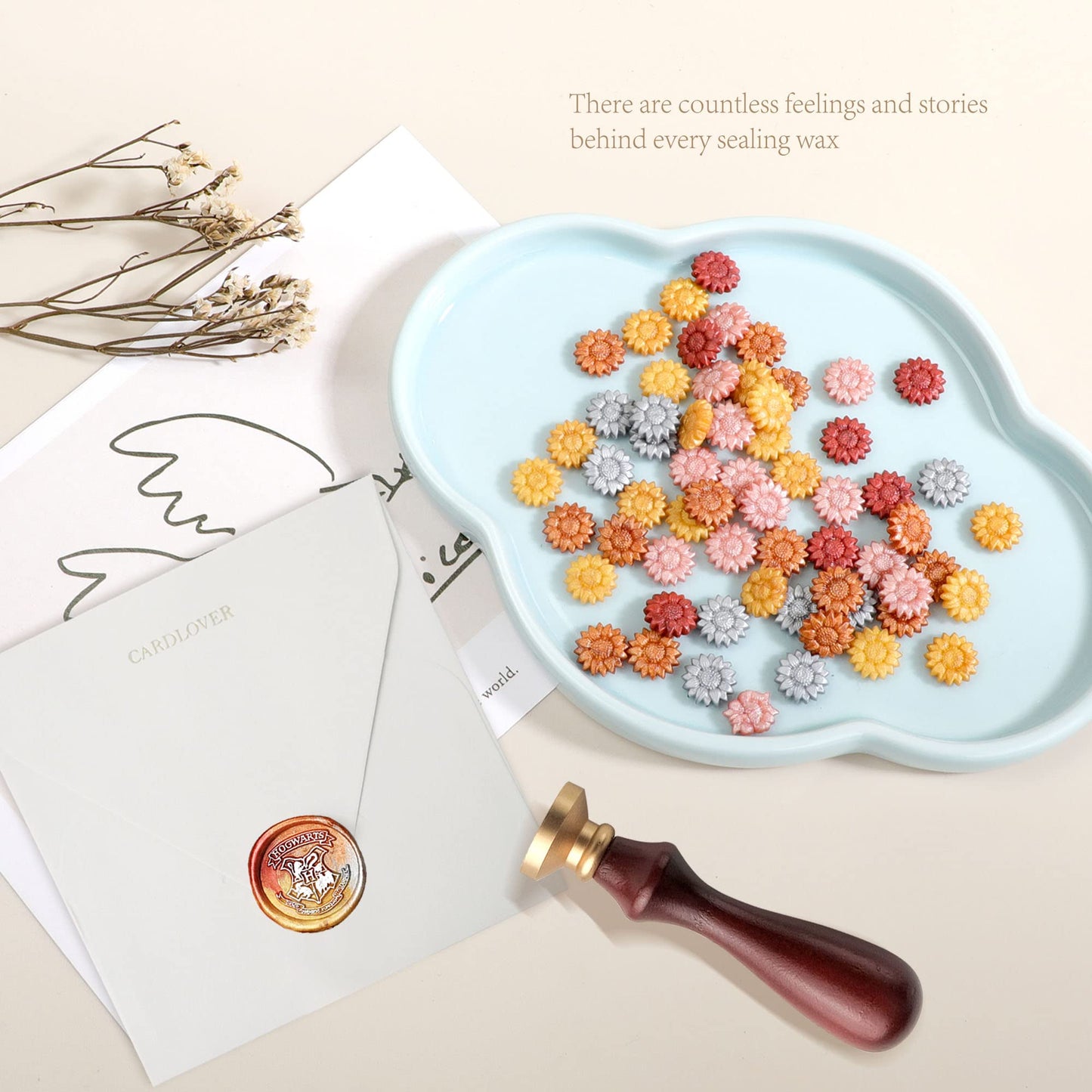 Sealing Wax Beads, Canned Unique Color Combination- Mixed Color (Approx.1000pcs)- for Wax Seal Stamps, Letter Sealing & Wedding Invitations - Metallic Color Series