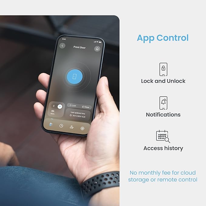 Lockly PIN Genie Pro Zeno Series Smart Lock, Keyless Entry Door Lock with Apple Home Key, Built-in Wi-Fi Keypad Deadbolt Locks for Front Door, App Remote Control, IP65 Weatherproof, Easy Installation