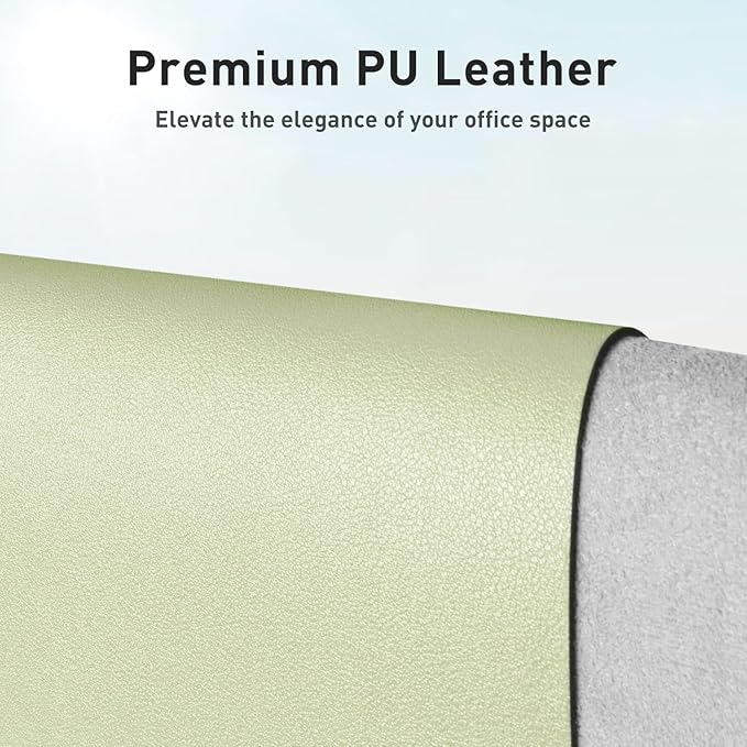 Aothia Leather Desk Pad Protector, Large Mouse Pad, Office Desk Mat, Non-Slip PU Leather Desk Blotter, Laptop Desk Pad, Waterproof Desk Writing Pad for Office and Home (Grass Green, 23.6" x 13.7")