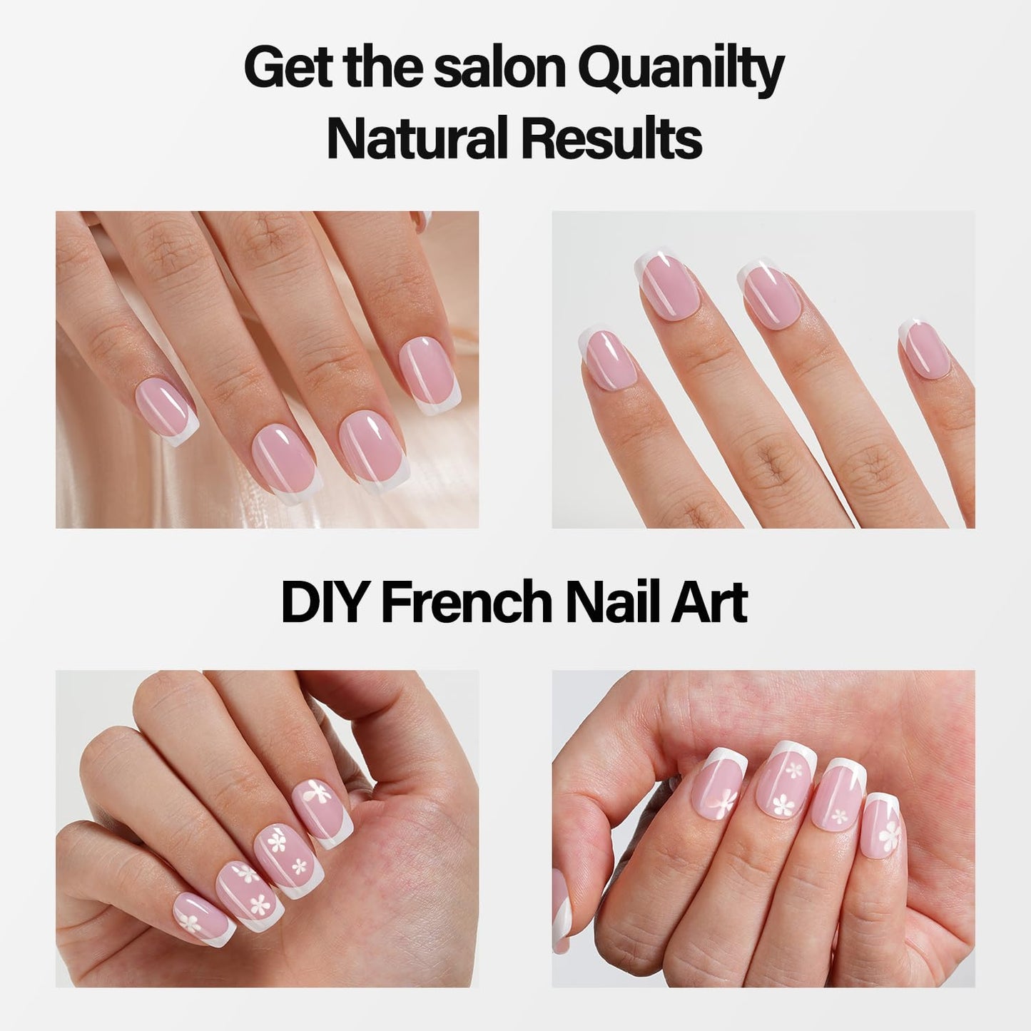 Vansiho French Gel Nail Tips 600Pcs, Short Soft Gel Nail Tips, Pink French Tips Press on Nails, Fake Nails with Box for Nail Art DIY 15 Sizes