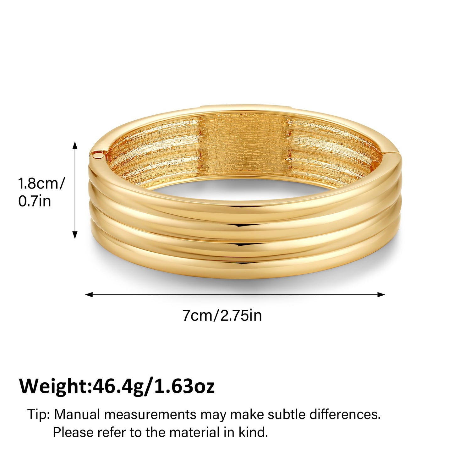 MIJENITI Chunky Gold Cuff Bracelets for Women Thick Wide Charm Bracelets Statement Gold Jewelry Hypoallergenic Bracelet