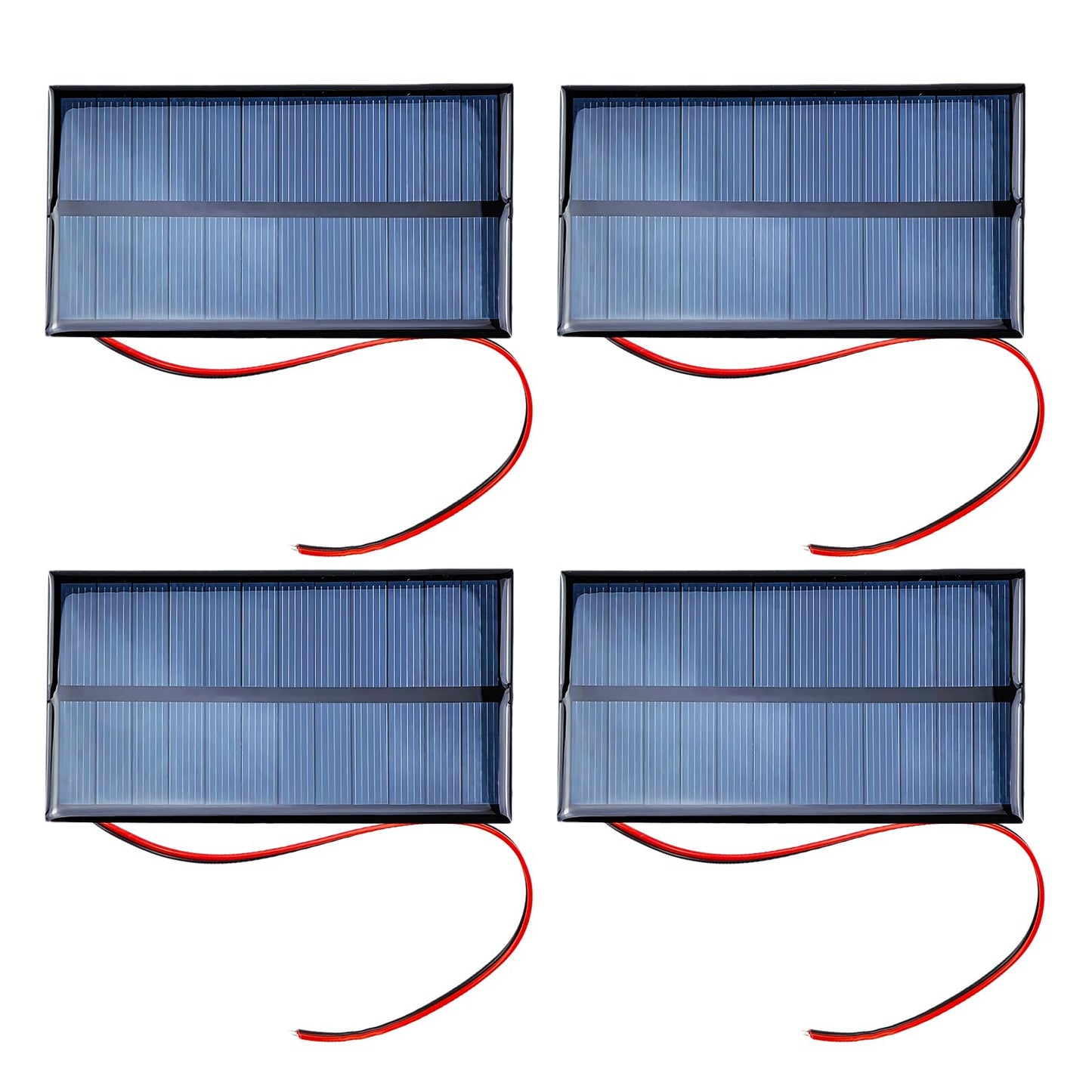 4 Pcs Mini Solar Panel,1W DC 6V Polysilicon Solar Cell Charger Module,with 30cm Cable,Small Photovoltaic Power Cells Charge,for Scientific Research Projects,Making Lawn Lights,Landscape Lights,DIY