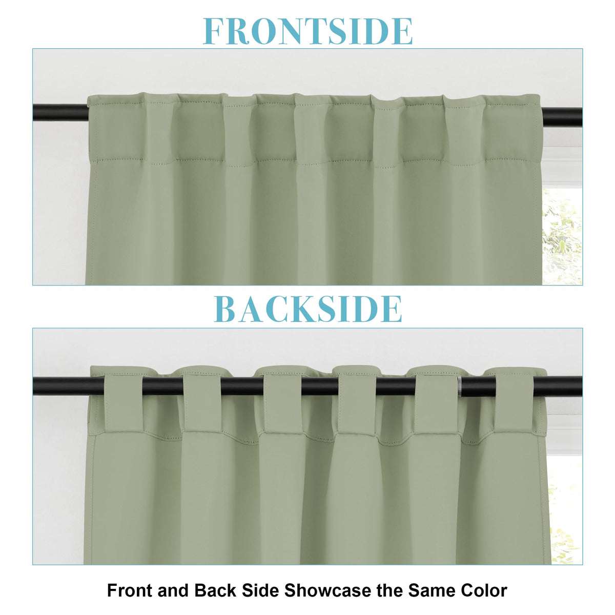 Blackout Curtains & Drapes for Bedroom 54 inches Long (2 Count)