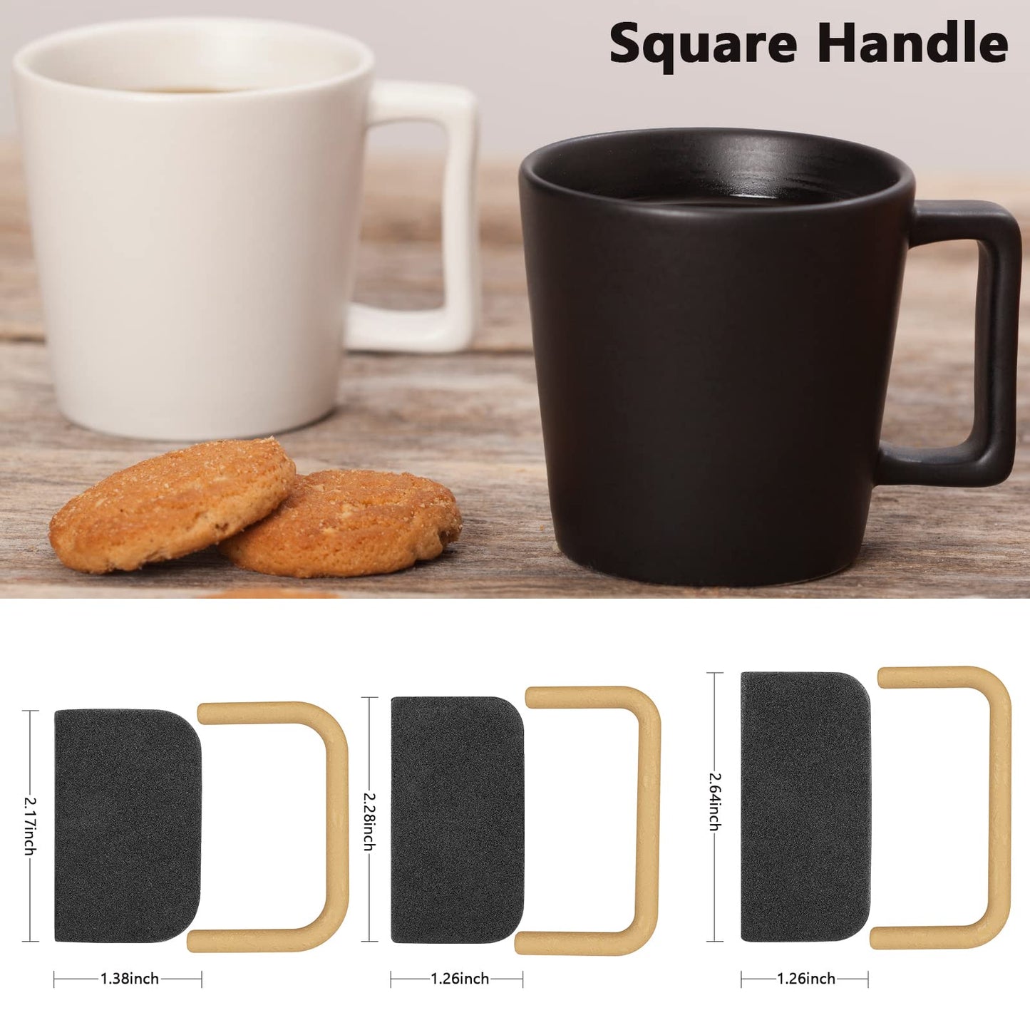 Pottery Mug Handle Molds 12Pcs Mug Handle Forms Mug Handle Making Tool for Pottery Ceramic Mug Handle Molds for Clay with Various Shapes and Sizes-Black