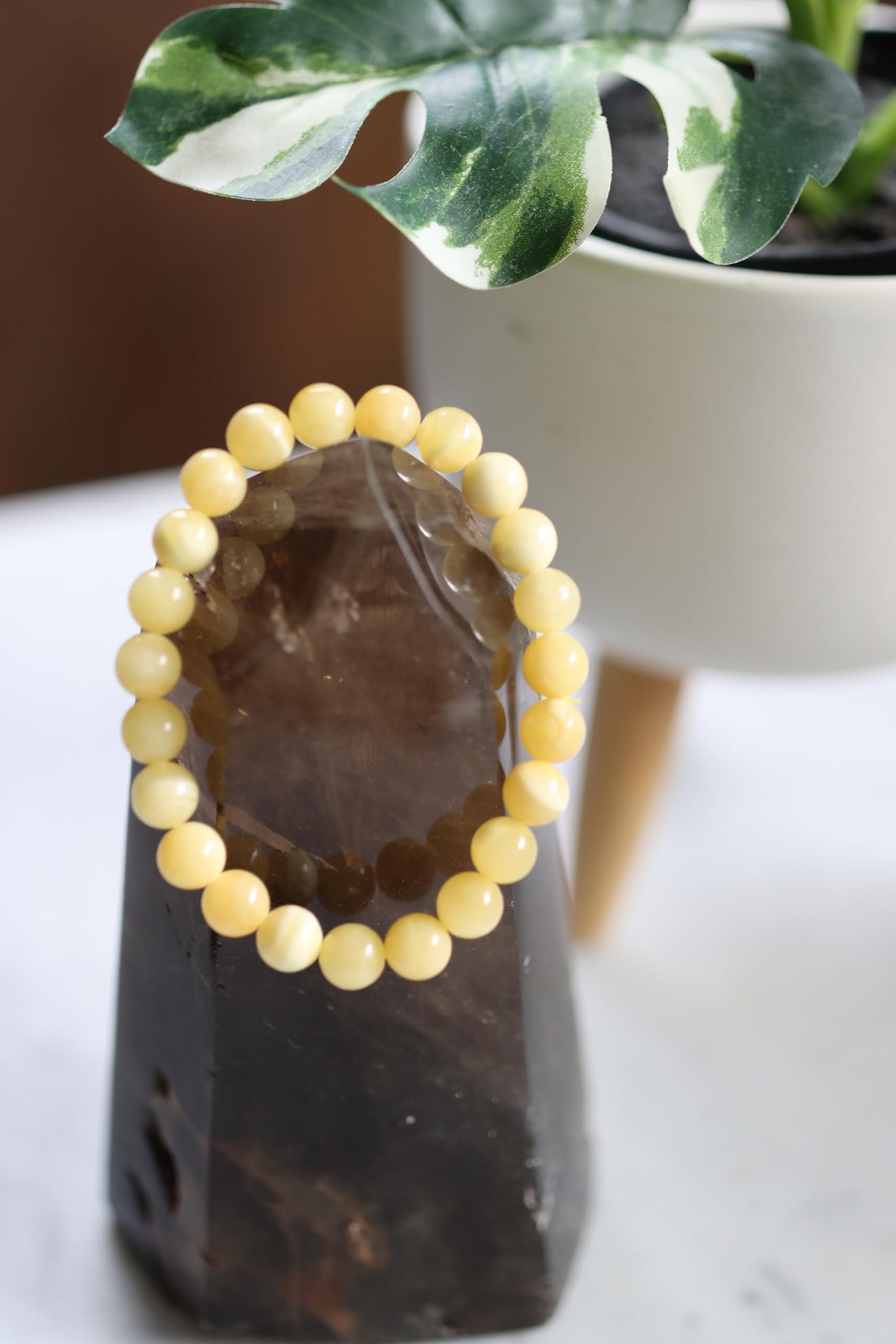 The Vida Handmade AAA+ Quality Crystal Stretch Elastic Bracelet - Nature Gemstone - Jewelry Gift - Holiday Gift - For Women & Men (Orange Calcite)