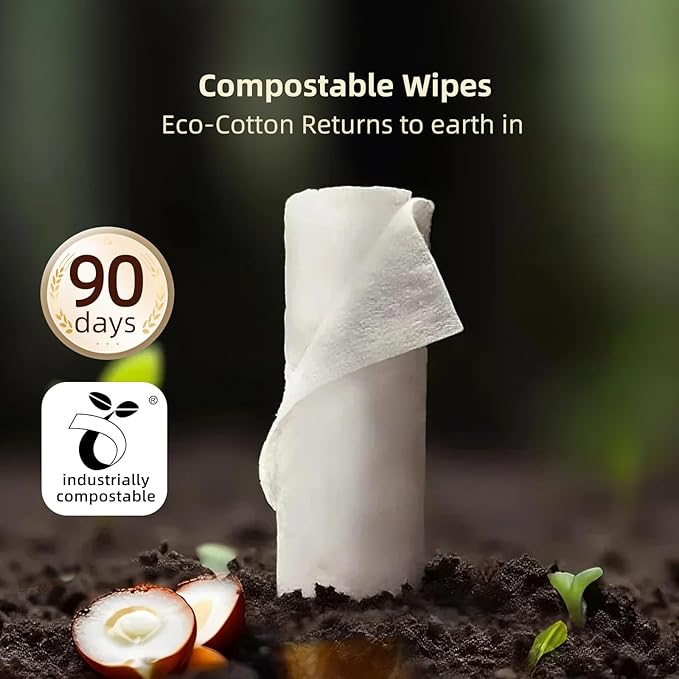 Winner 100% Cotton Dry Wipes, USDA Certified Baby Wipes, Soft & Gentle, Hypoallergenic & Unscented for Baby Sensitive Skin, Use Wet/Dry for Diaper Changes, Meals & Cleanup, 100ct, Pack of 1