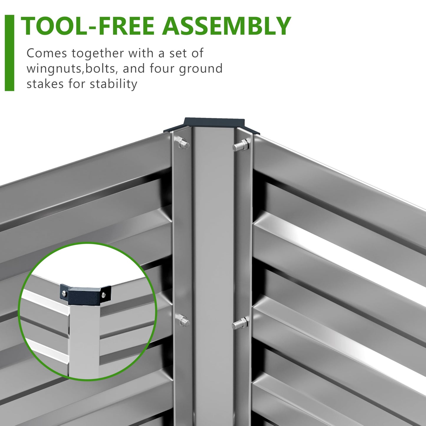 Henshwon 2PCS 12x3x1ft Galvanized Raised Garden Bed Kit,Metal Planter Box for Vegetables,Flowers,Herbs Durable Rust-Resistant Patio Gardening Beds,Silver