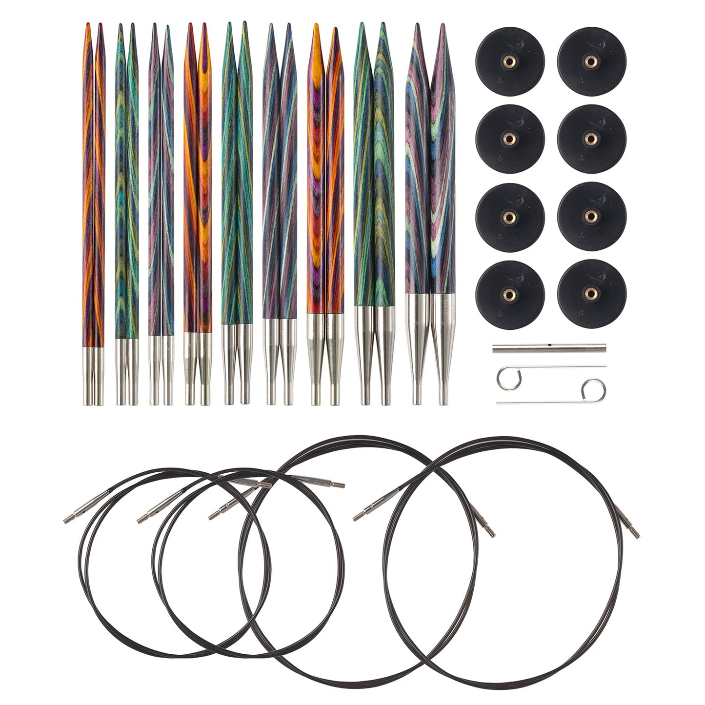 Knit Picks Interchangeable Knitting Needle Variety Pack - Sizes 4-11 and 13, 15, and 17 (Mosaic)
