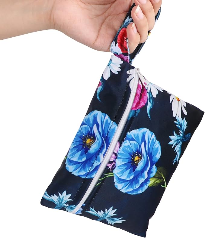Reusable Menstrual Pads, Breathable Mesh Surface Cloth Pads for Heavy Flow with Wet Bag, Large Sanitary Pads Set with Wings for Women, Washable Overnight Cloth Panty Liners Period Pads