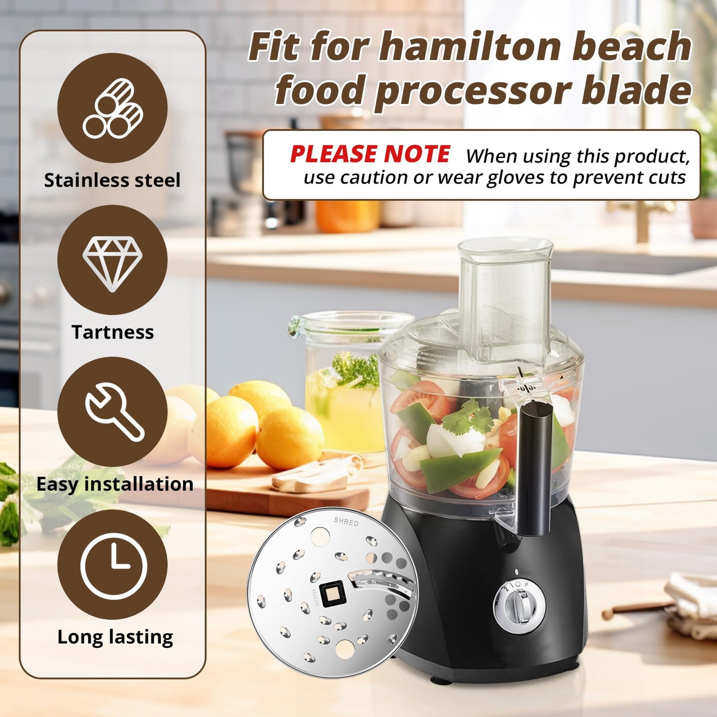 Food Processor Slice/Shred Disc Blade Replacement for Hamilton Beach Food Processor Blade 70730 70740 70670 70760