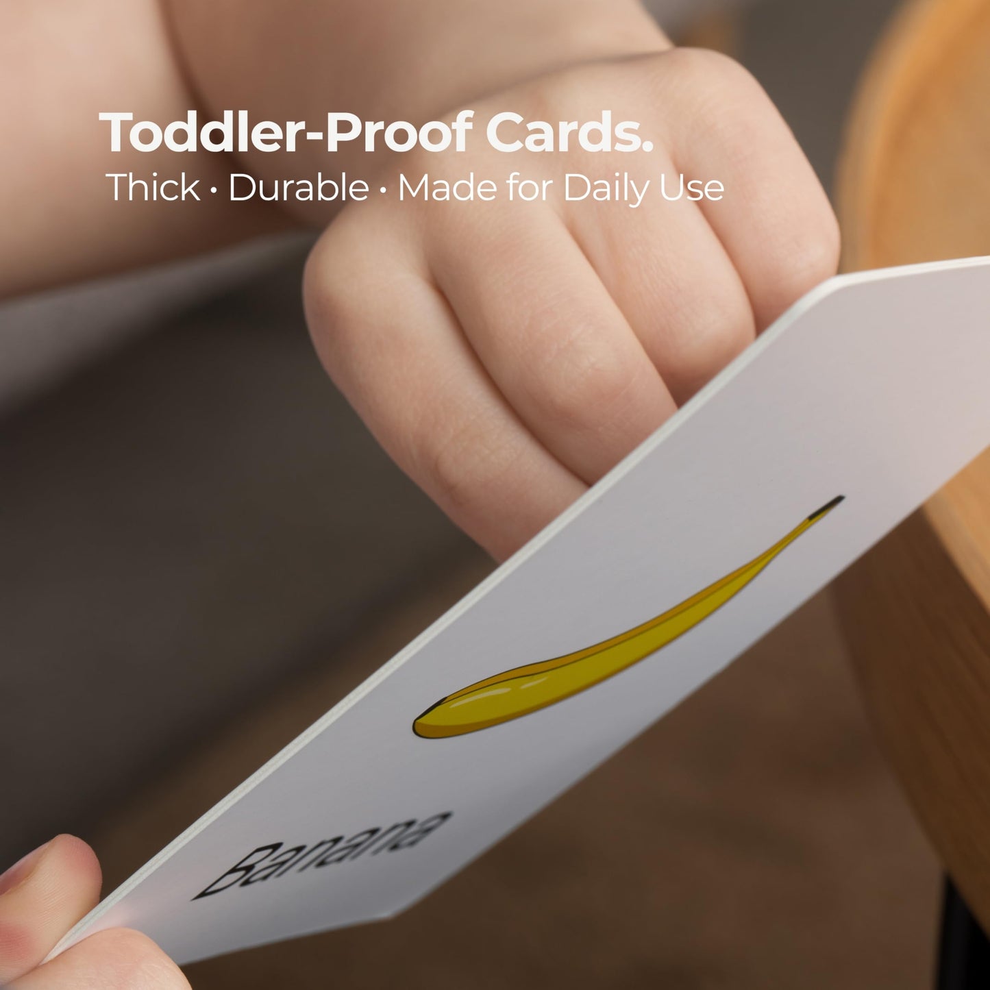 Toddler Flashcards for Ages 1–3 – 55 Thick & Durable Learning Cards, First Words, Real-Life Images, Montessori Toy for Babies 12+ Months