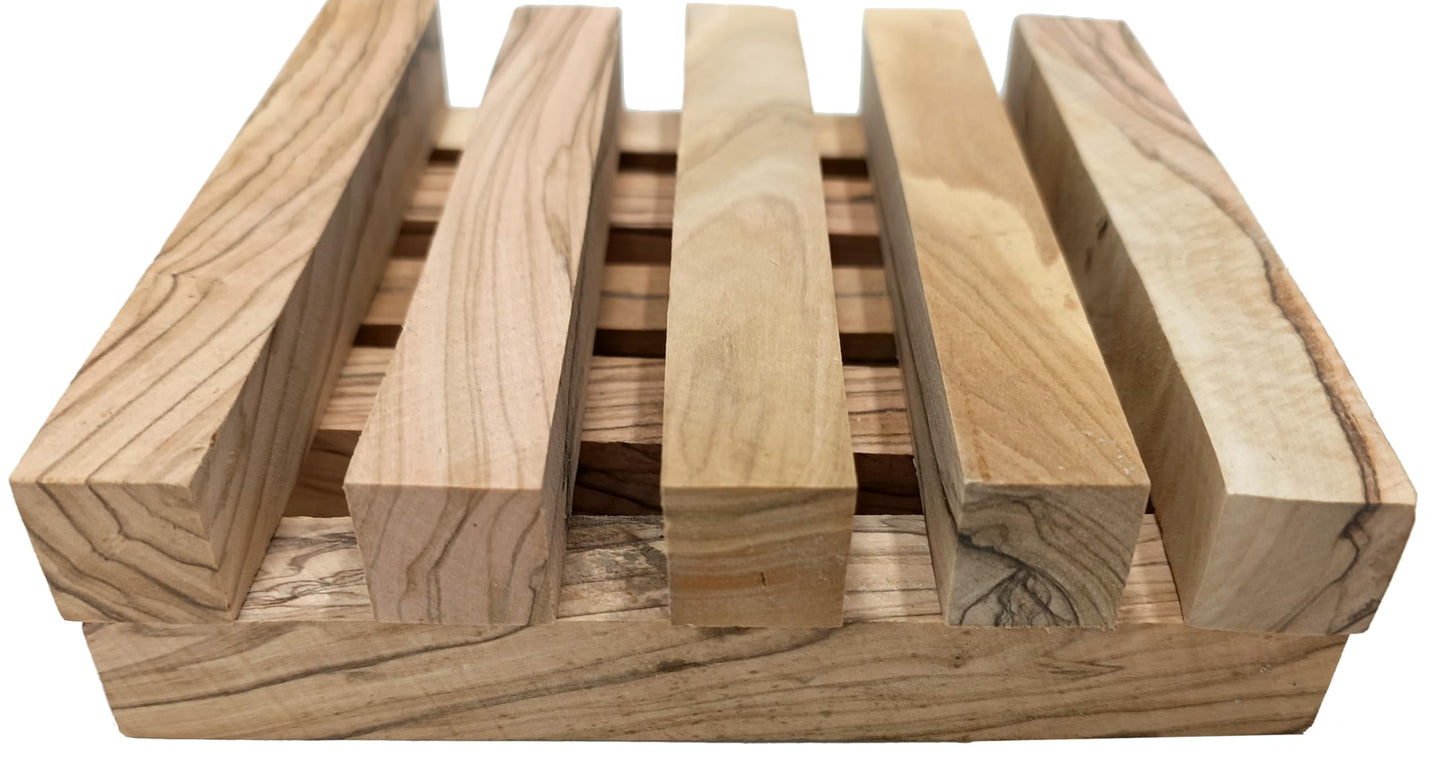 Zuluf 10 Authentic Bethlehem Olive Wood Pen Blanks with Certificates - BLANK104, Exotic Holy Land Wood Turning Blanks, 0.75" x 0.75" x 5" - Ideal for Pen Making, Woodturning, & Carving Projects