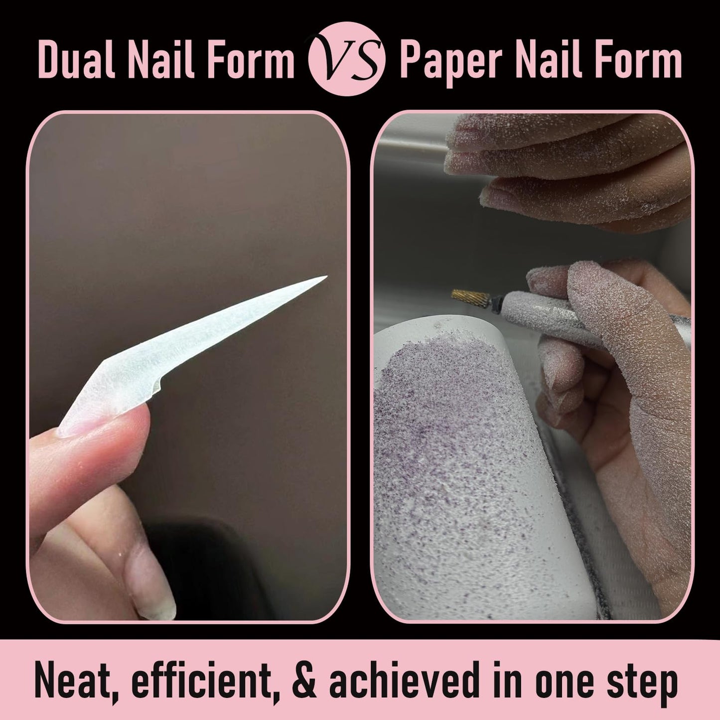 Wellquinn Mecha Dragon Claw Dual Nail Forms, Extra Long Stiletto Cat Claw Nail Mold for Acrylic Builder Gel Extension, Anti-Spill Back Design, Reusable Sculpting Forms for Salon Creative Nail Art