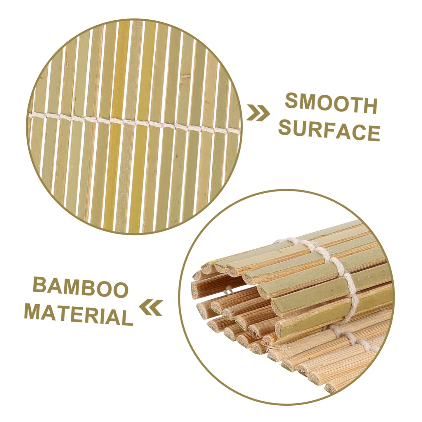 Kichvoe Bamboo Sushi Roller Mat 5.5 Inch Sushi Bamboo Mat for Diy Making Non-Stick Roller Kitchen Tool for Home and Lover
