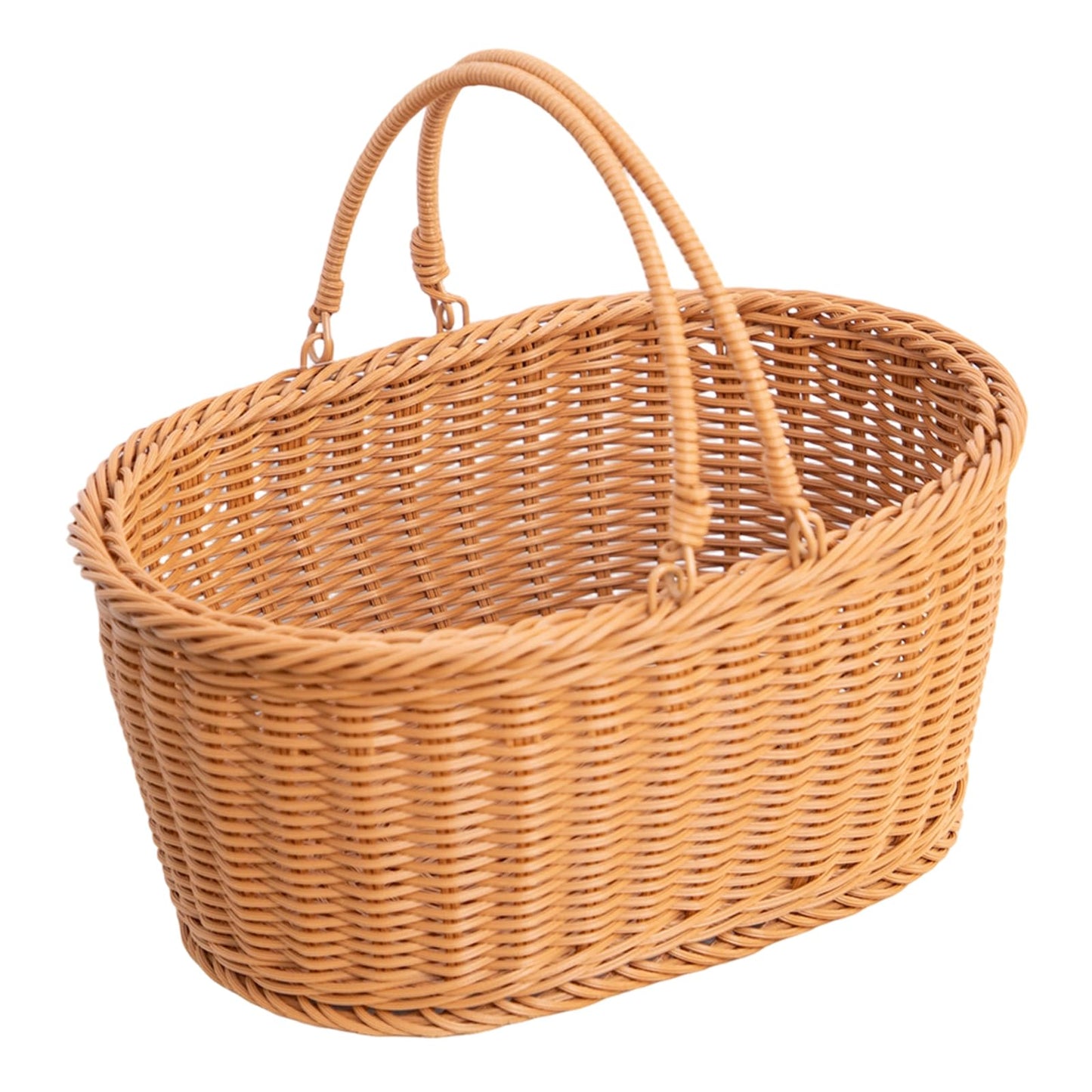 Rattan Picnic Basket with Handle, Garden Harvest Basket, Gathering Storage for Vegetable Fruit, Easter 13" x 9" x5.5" (Rattan, 13"x9"x5.5")
