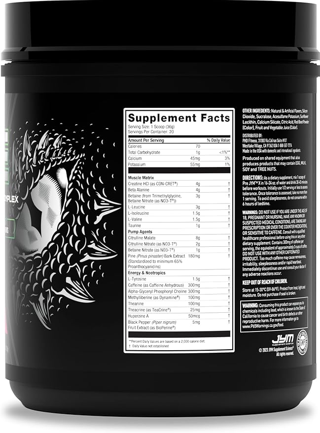 JYM Supplement Science Pre JYM X Dragonberry Advanced Pre-Workout Powder Massive Pumps, Citrulline Nitrate, Dynamine, NO3T Betaine, BCAA’s, Nootropics, Creatine, Beta-Alanine, 20 Servings