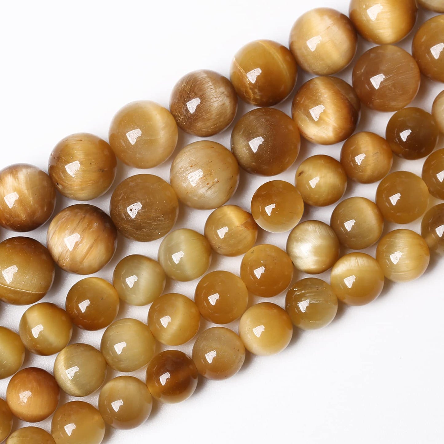 6mm 60pcs Natural Gemstone Gold Tiger Eye Beads Round Spacer Loose Beads for Jewelry Making DIY Bracelet Necklace 15" Inch