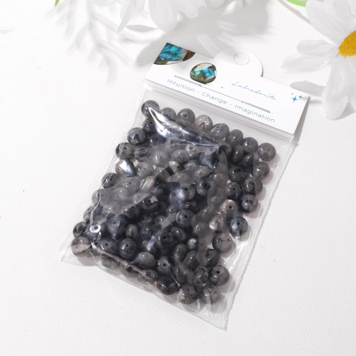 Raicegs 100pcs 5×8mm Rondelle Labradorite Beads Natural Gemstone Beads Abacus Disk Stone Loose Beads for Jewelry Making DIY Bracelets Necklace