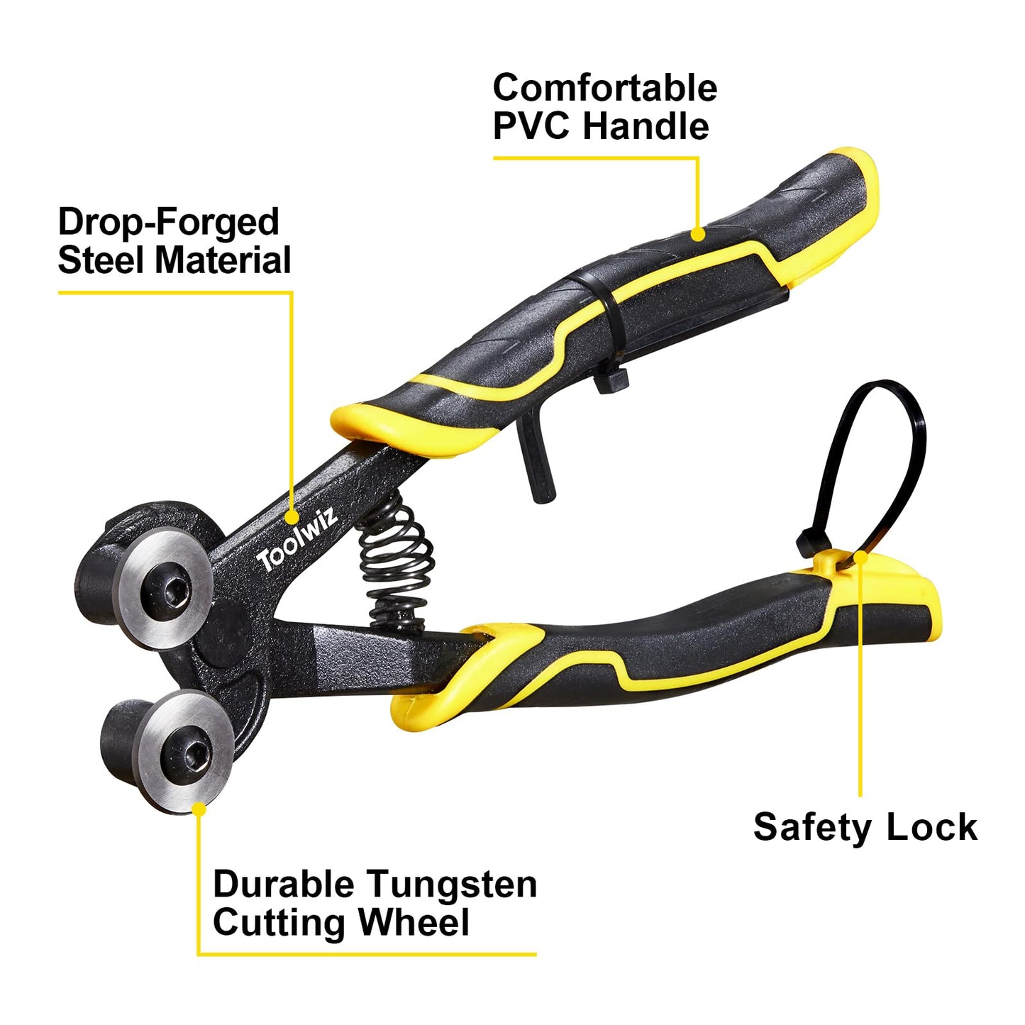 Toolwiz Glass Tile Nippers 2 pcs Heavy Duty Tungsten Carbide Wheeled Stained Glass Mosaic tiles and Hd Ceramic Tile Nipper Pliers Tools with Ergonomic Handles for Porcelain Mirror Stone DIY Projects