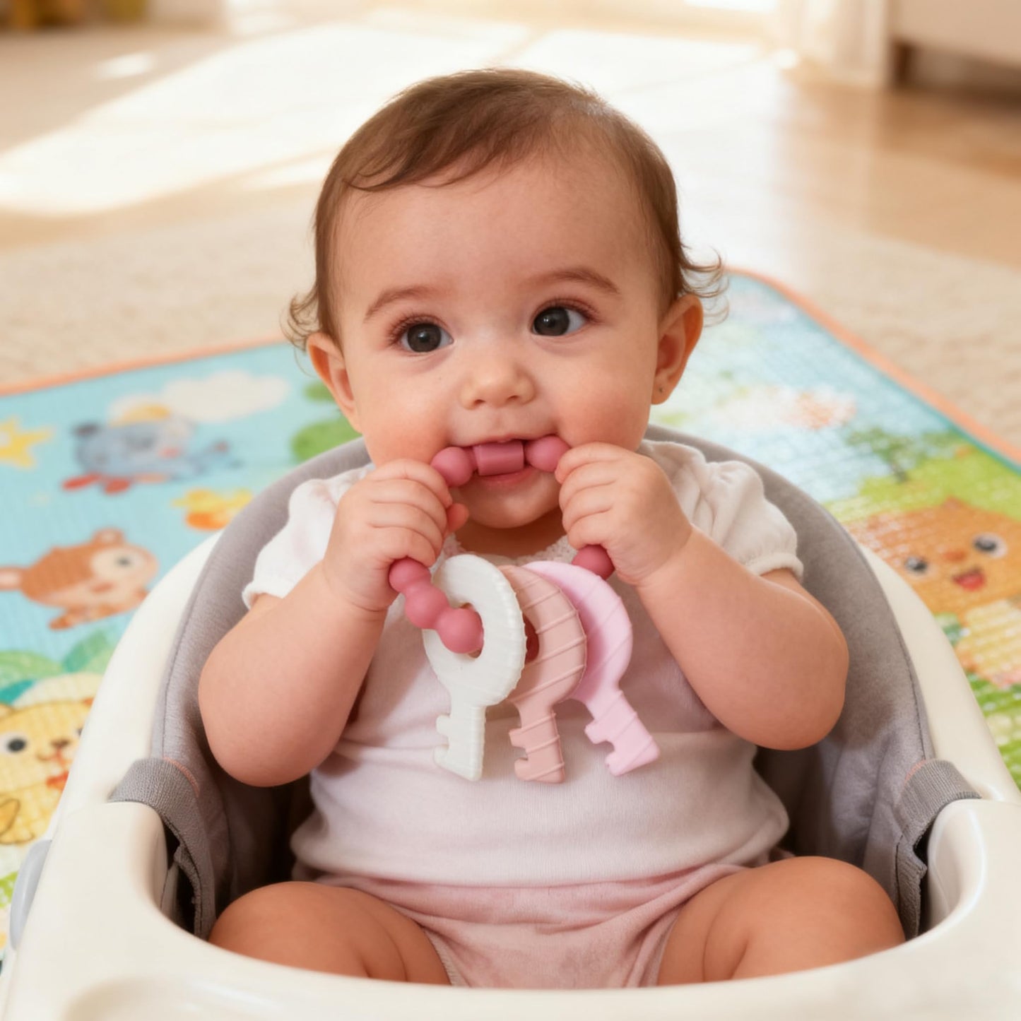 Baby Keys Teether&Baby Remote Toys for Babies 0-18 Months,BPA Free