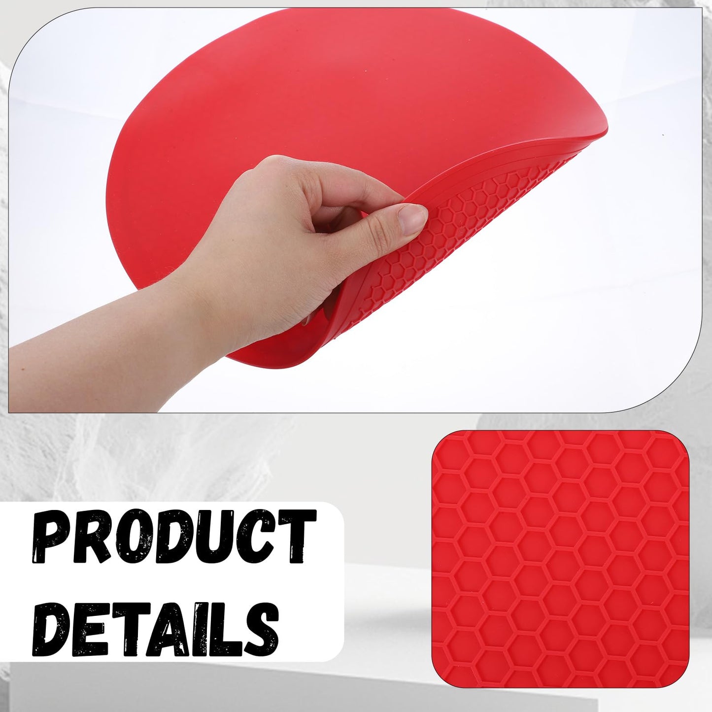 12 inch Non Stick Turntable Safe Baking Mat, Silicone Microwave Mats, Heat Resistant Multifunctional Mat for Kitchen, Non-Slip Silicone Trivet, Dishwasher Safe, Splatter Guard, Red 1 Pcs