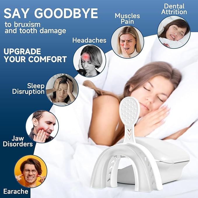 4 Pack Upgraded Night Guards for Teeth Grinding and Clenching, Standard Size, Professional Mouth Guard with Fitting Tray for Adults & Teens, Comfortable Solution for Clenching