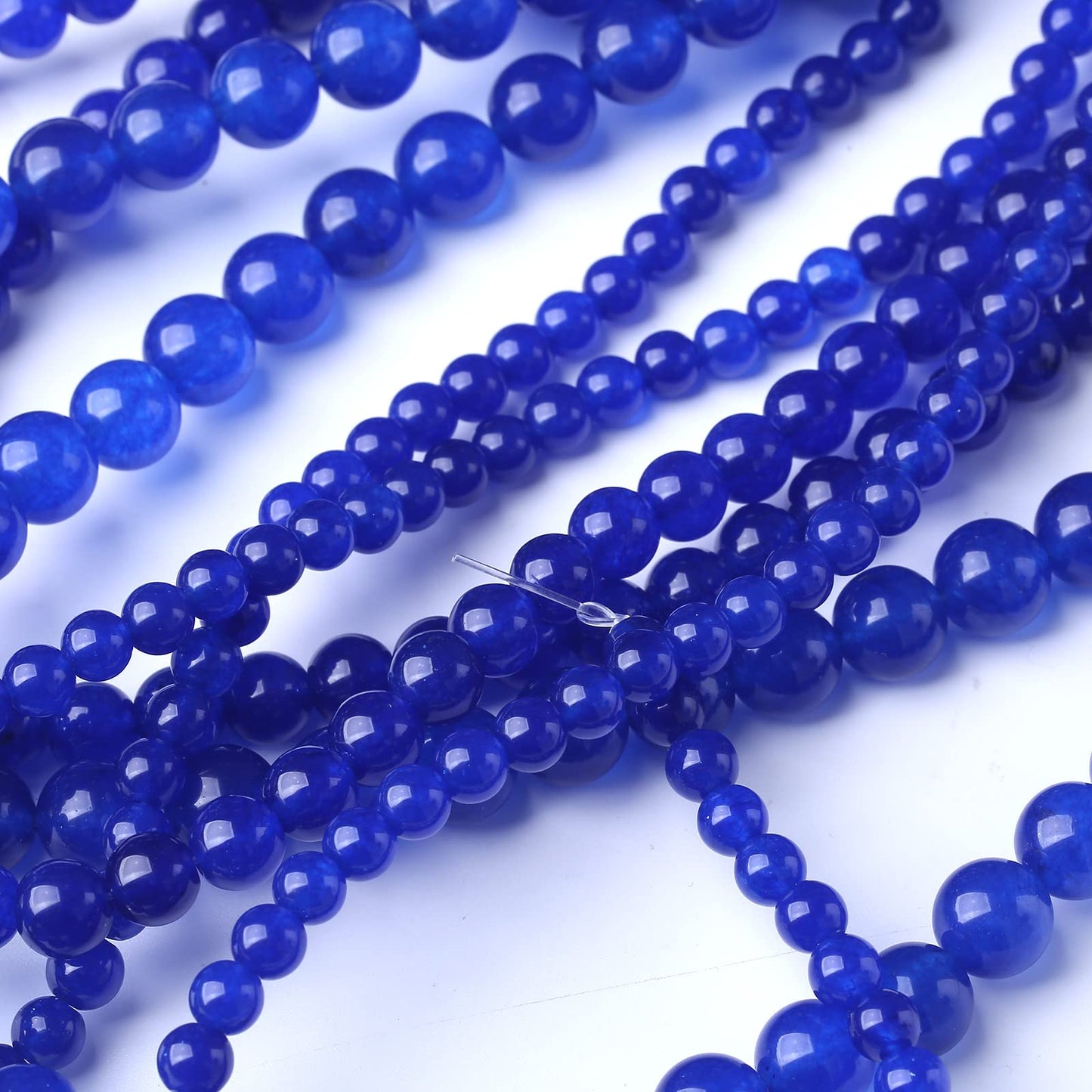 Tiger Eye Round Loose Beads Natural Gem Beads Crystal Energy Stone Beads for Jewelry Making 15" (Blue Chalcedony, 10MM)