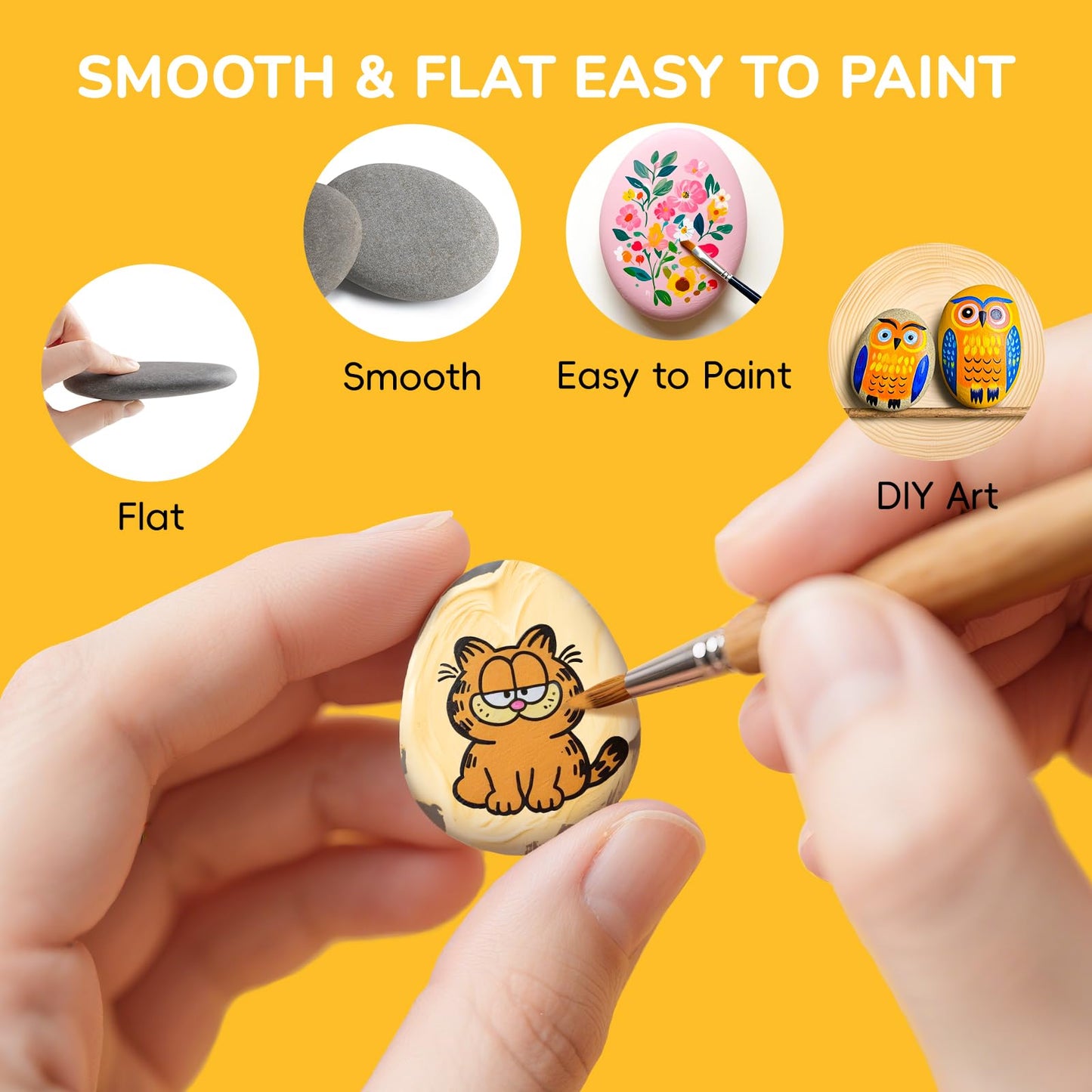 Simetufy 240 Pcs Small Rocks for Painting, 3 Size 0.5-2.8in River Rocks to Paint, Flat Smooth for Arts, Crafts, Kindness Rocks, Garden Decorative 0.5-1in: 200pcs| 1.2-2in: 20pcs | 2-2.8in: 20pc
