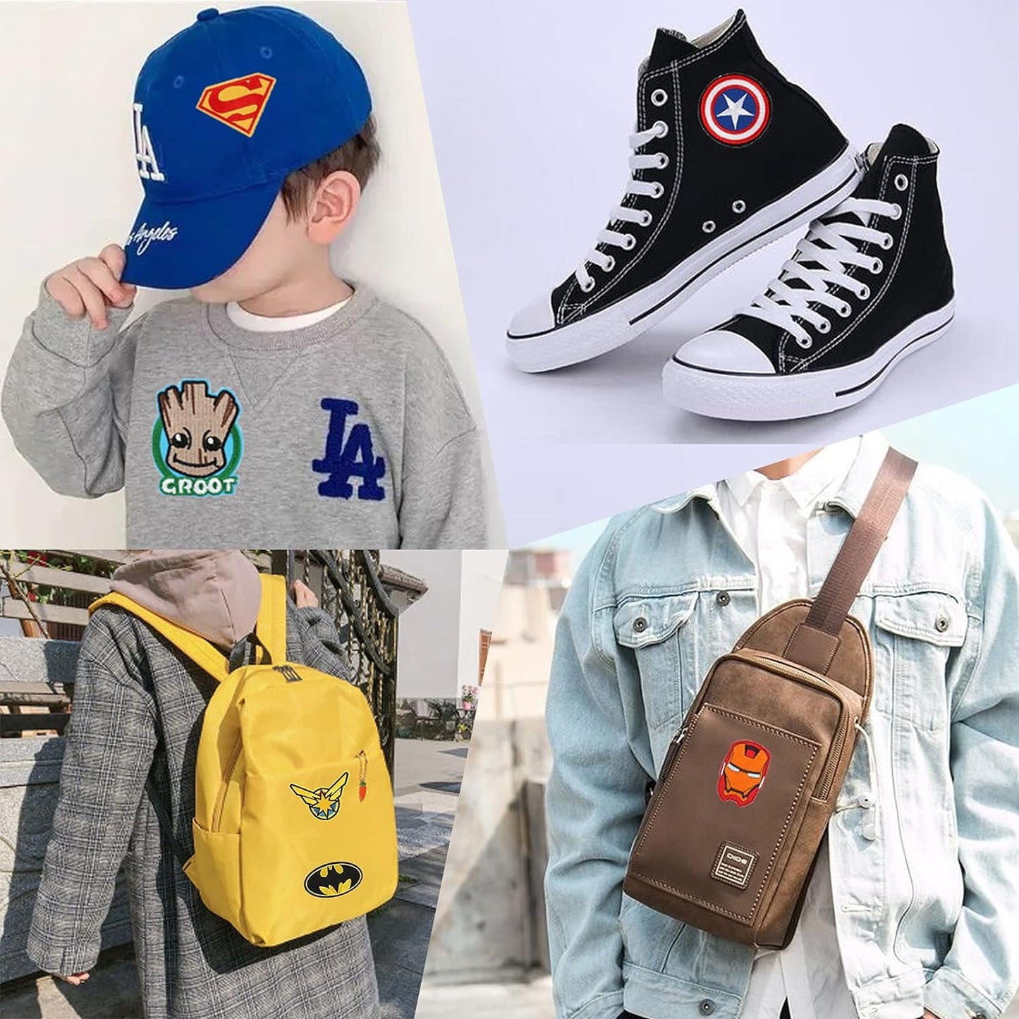 20PC Iron on Patches for Clothes,Embroidered Applique Patches Sewing on Iron on Patches for Jeans Jackets Hats Shoes Backpacks