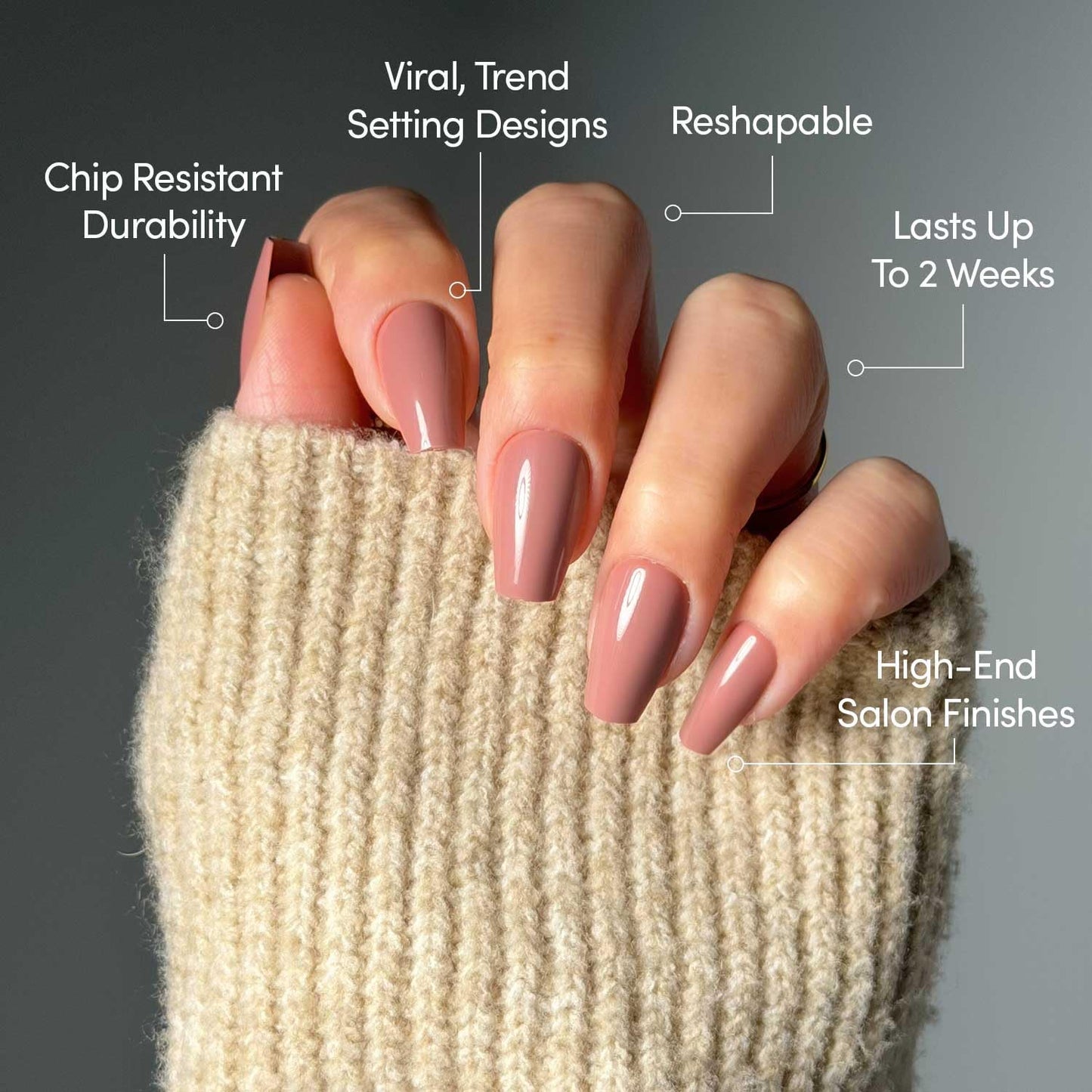 Glamnetic Press-On Nails Bundle - Mauve Affair & Fall Mauve | 2 Muted Purple Fake Nails in Medium Coffin & Short Oval | Durable, Salon-Quality Nail Kits