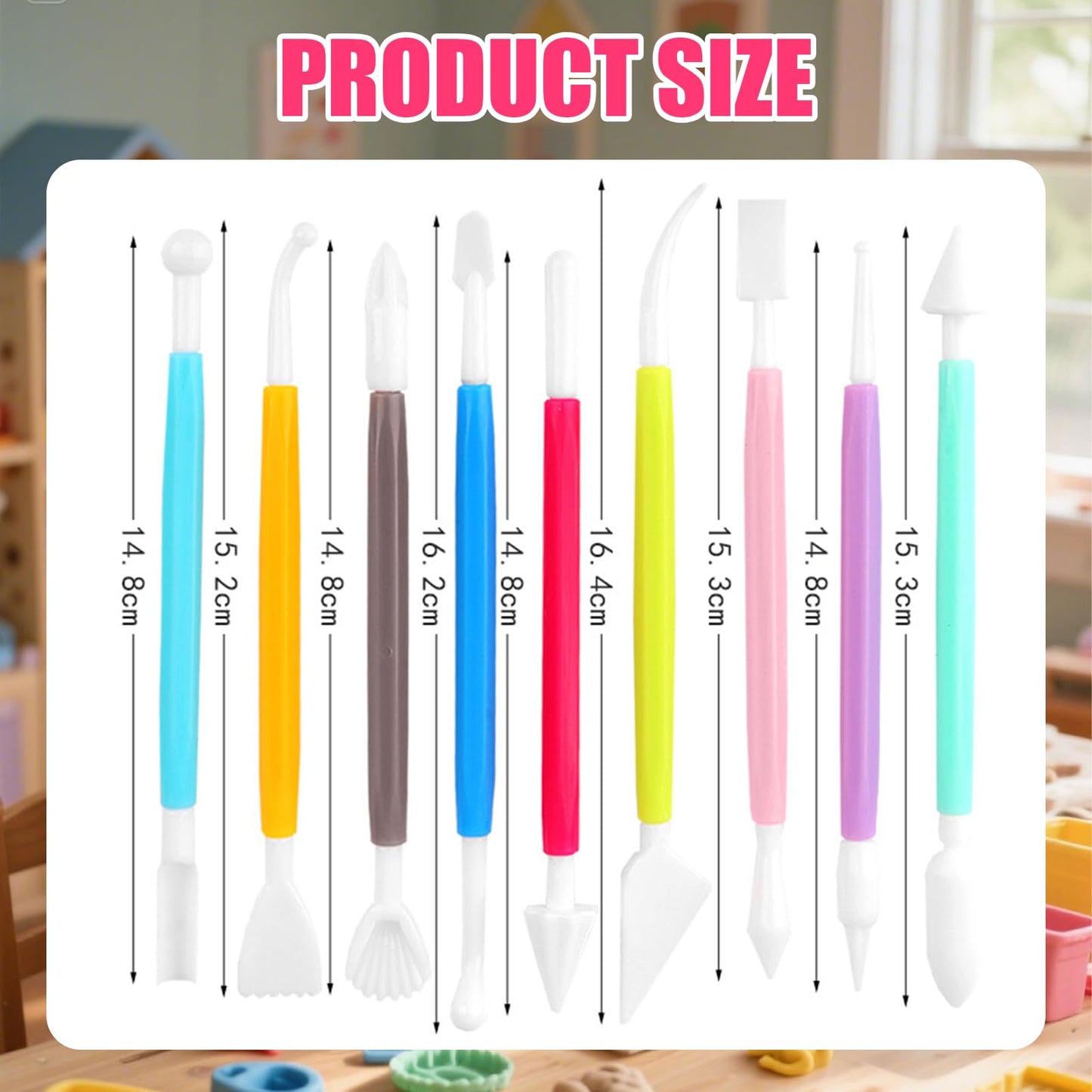 Clay Earring Making Kit, Polymer Clay Tools Clay Cutters Shapes, Air Dry Clay Sculpting Tools Solid Acrylic Roller Texture Tool, Clay Molds for Crafts