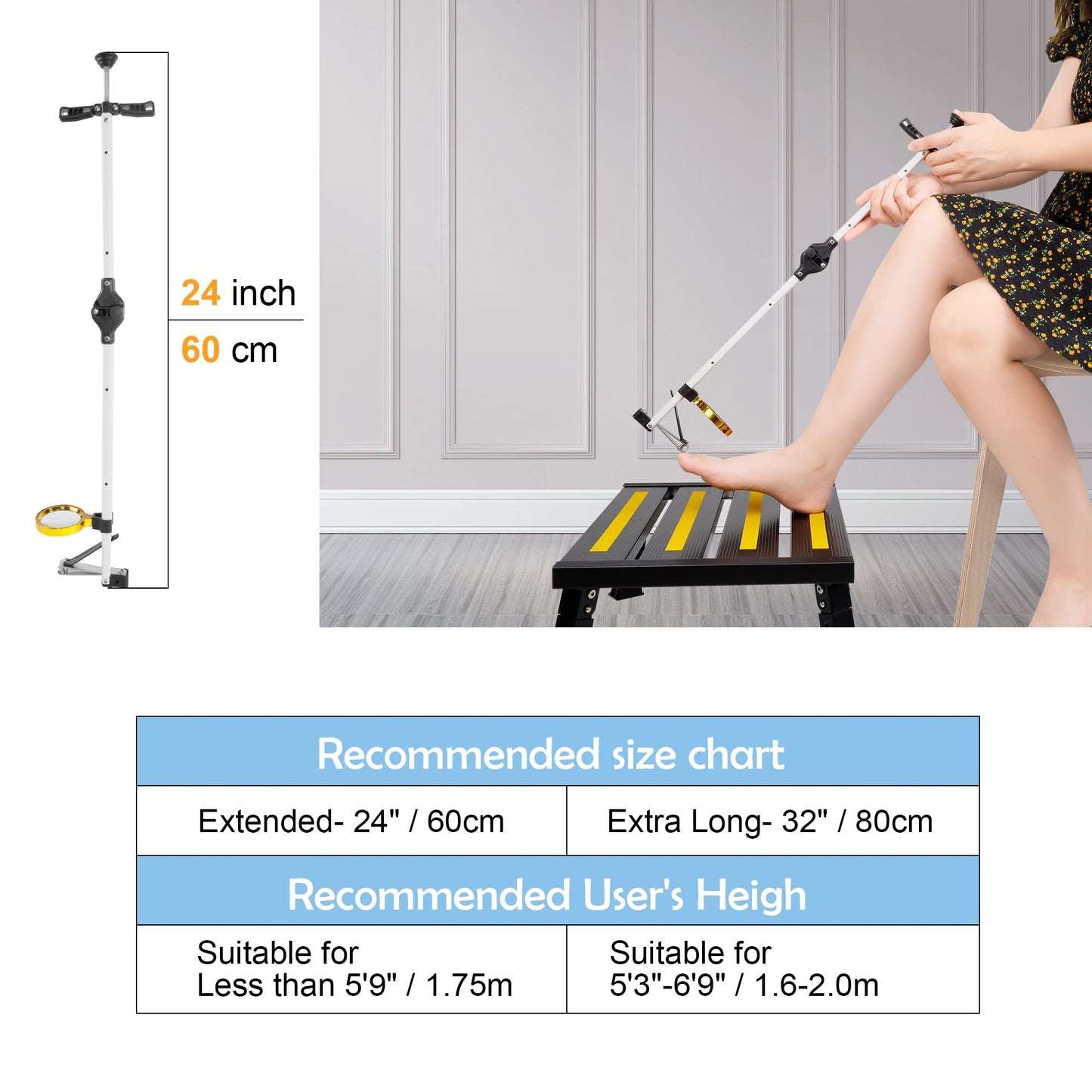 Foldable Long Handle Toenail Clippers Scissors, Include Magnifier, Foldable Handle, Wide Jaw Opening, Design for Seniors, Overweight, Hip and Waist Patients | Easy to Carry (With Magnifier, 24Inch)