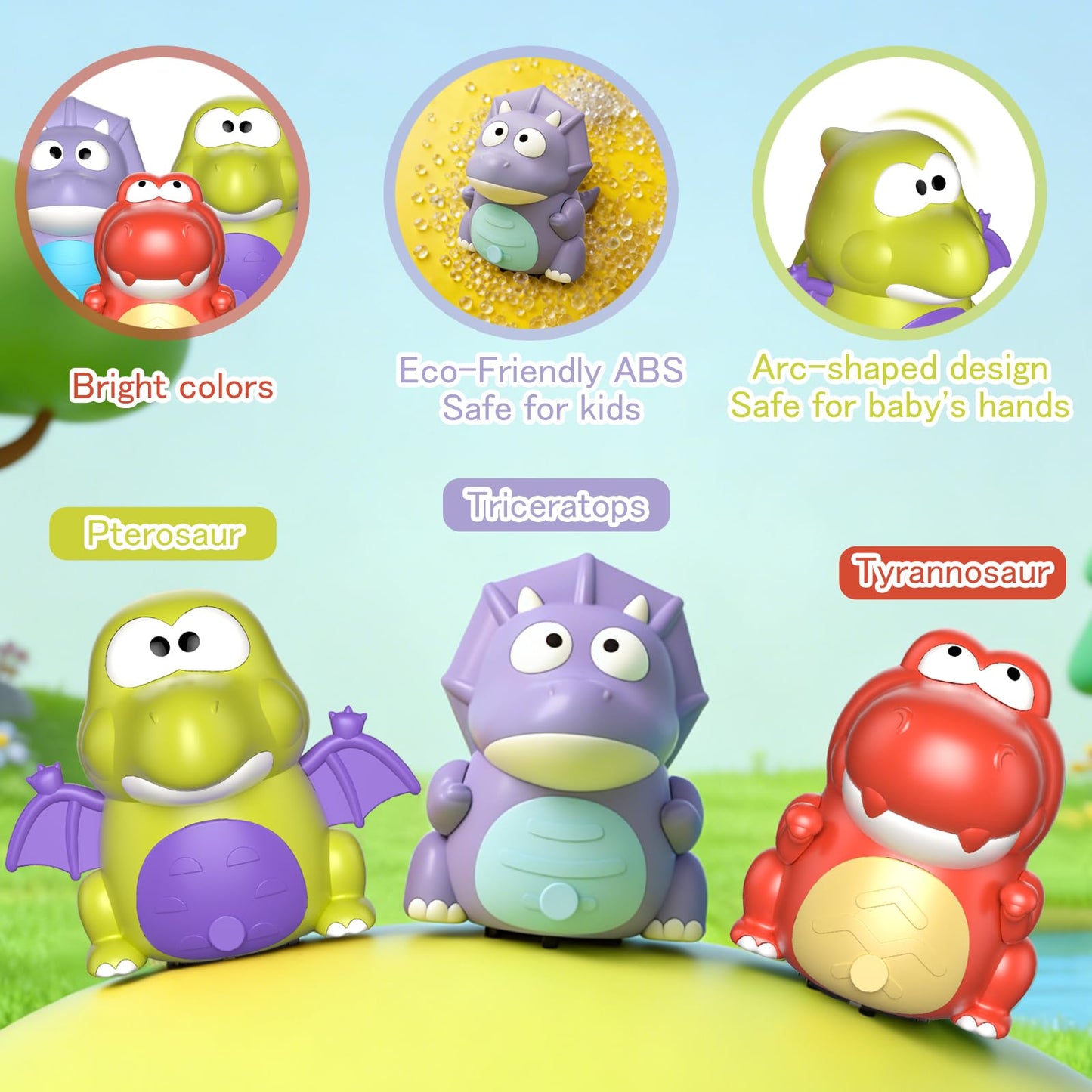 Topsolid Baby Tummy Time Dinosaur Toys 18 24 36 Months, Baby Crawling Toys, Toddler Moving Walking Dinosaurs Montessori Toys for 2 3 4 5 6 Year Old, Infant Boy Girl Birthday