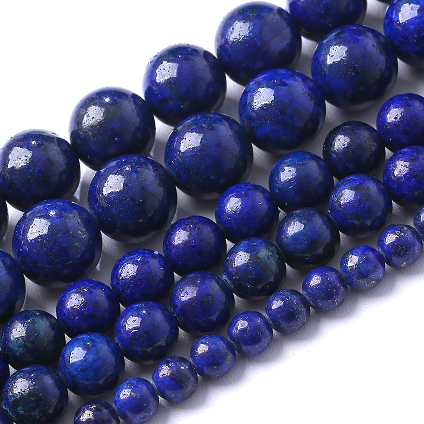 4MM 180pcs Natural Stone Lapis Lazuli Beads Round Loose Beads for Jewelry Making DIY Bracelet Necklace 2 Strands 32"