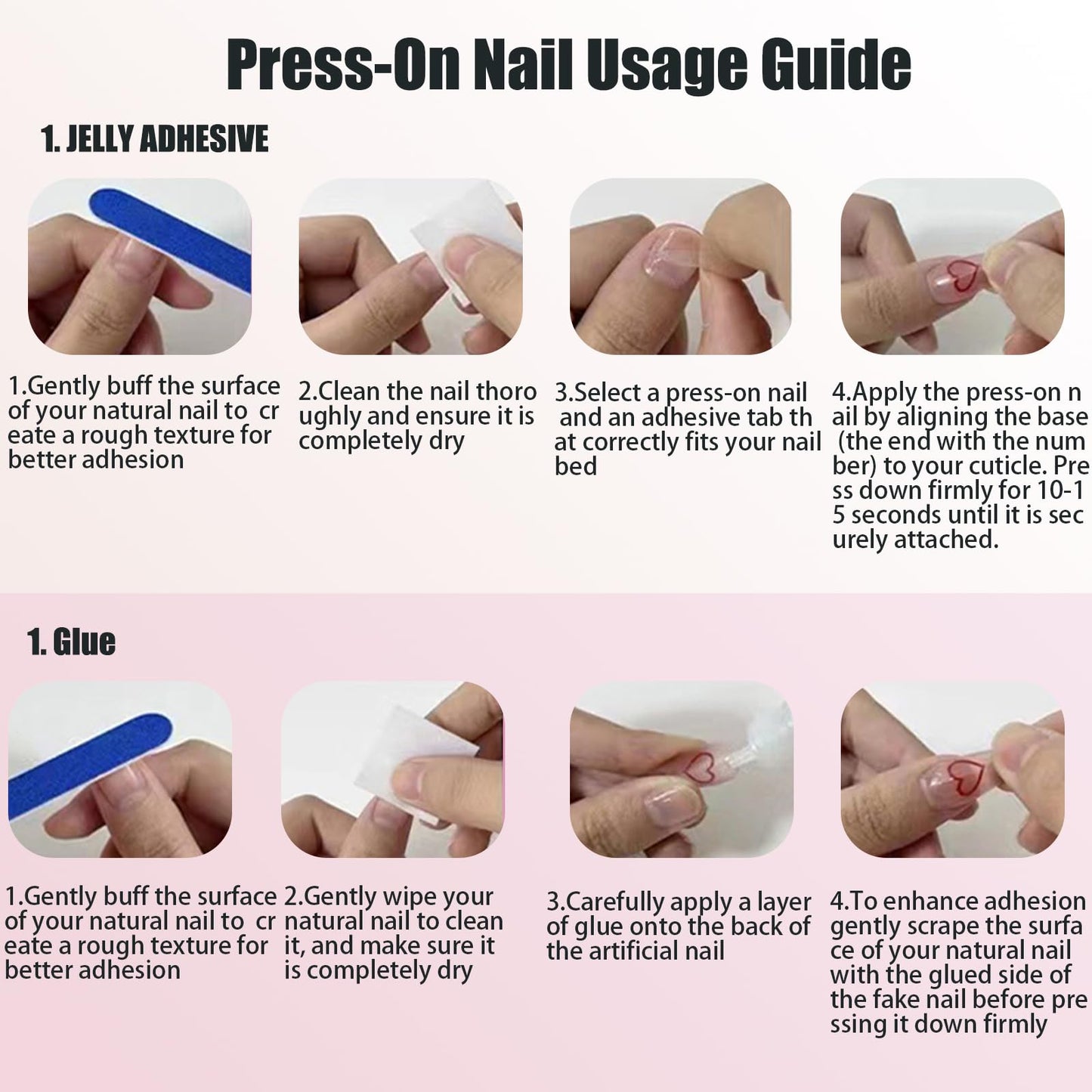 Handmade Press On Nails Bow Reusable Stick On Fake Nails Luxury Elegant Sexy Style For Women Gift With Nail Glue L