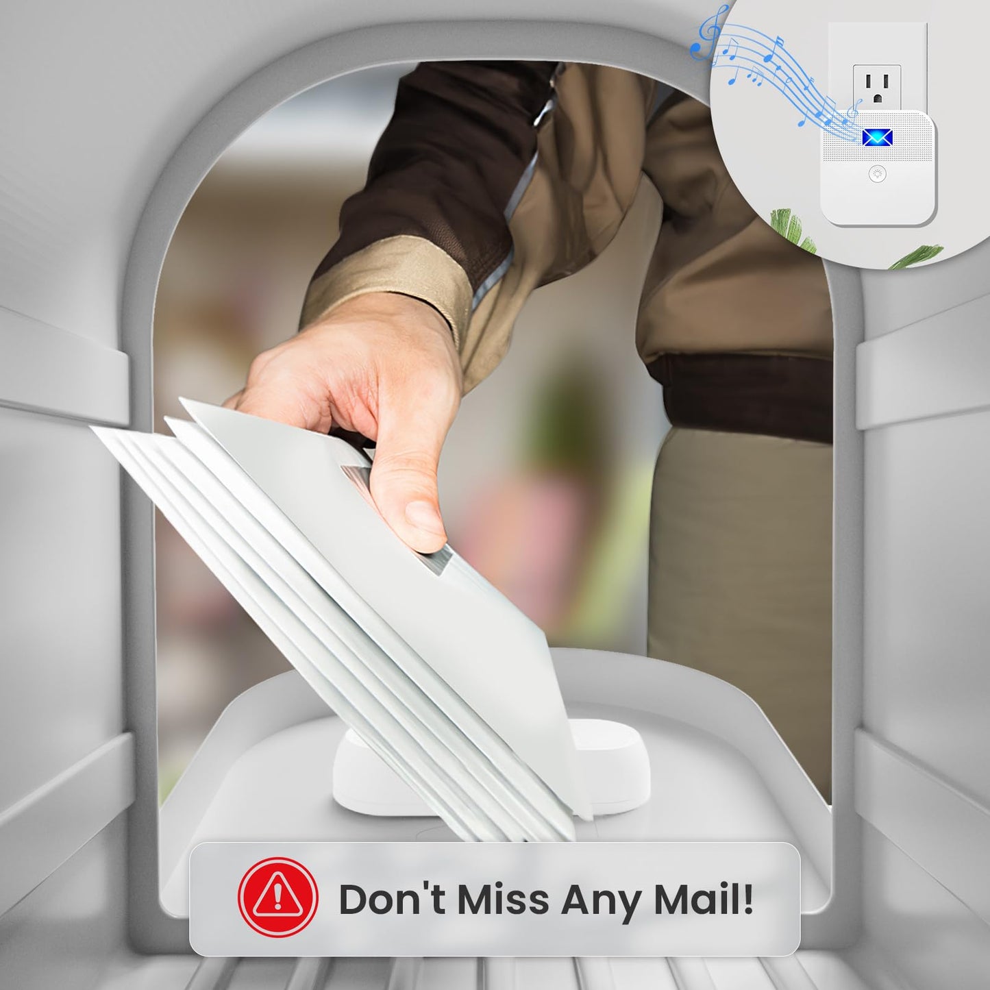 Mailbox Alarm Mail Chime Notification System-Mail Alarm 600 ft Long Range Wireless Mailbox Alert with LED Light Flashing and Sound Reminderser