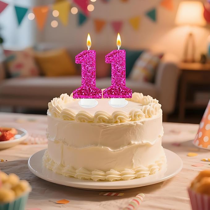 Zailo Birthday Number Candles, Glitter Number Candle Cake Decorations with Sequins, Cupcake Decorations for Girls, Women, Party Anniversary Celebrations (Number 1, Bright red)