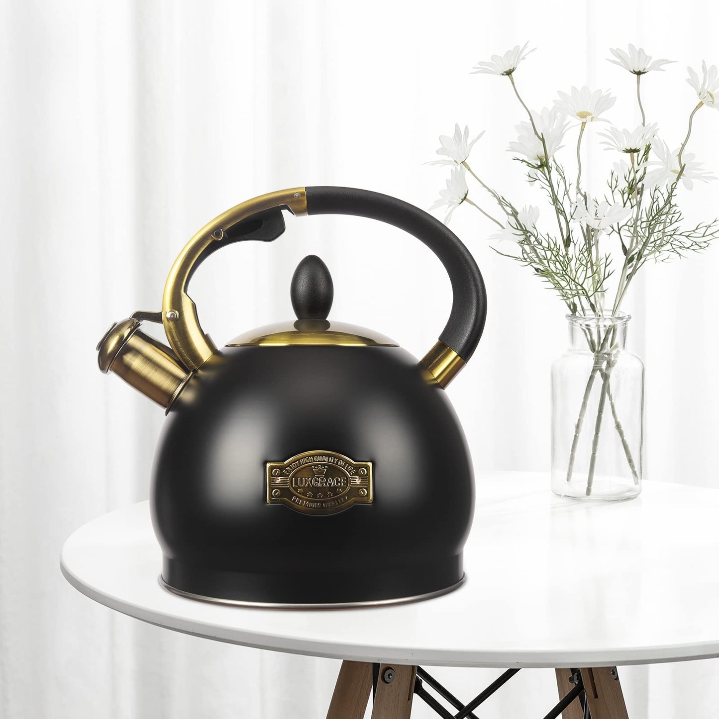 3Quart Whistling Tea Kettle Classic Teapot Stainless Steel Teakettle with Cool Grip for Stovetop