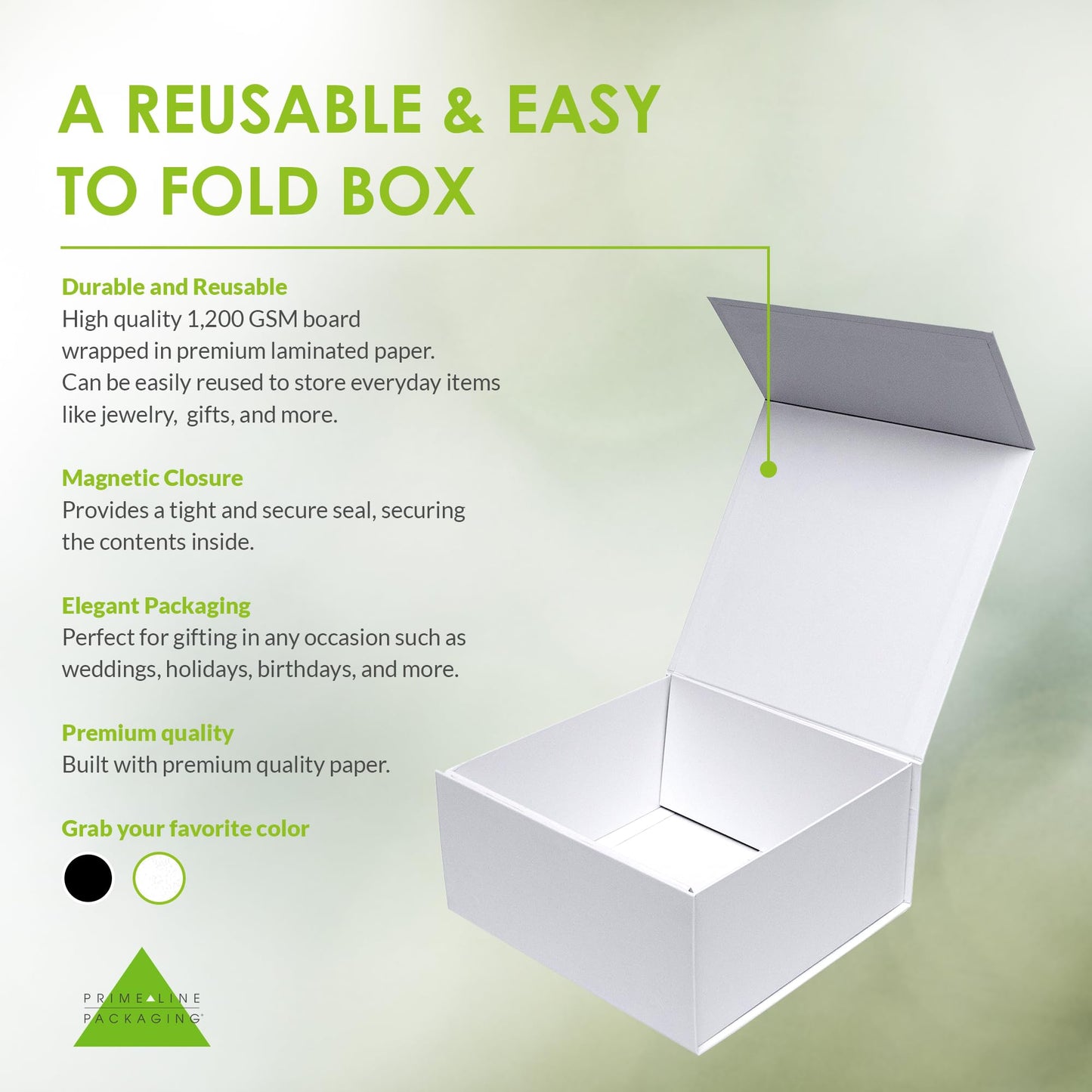 Prime Line Packaging Gift Boxes with Lids, Extra Large White Magnetic Gift Boxes for Presents, Gift Wrapping for Weddings, Storage, Small Business, Bulk, 14x14x6, 15 Pack