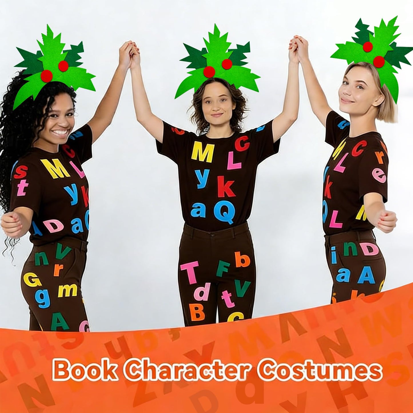 Dnicukii Palm Tree Costume Set Includes Palm Tree Headband and 52 Adhesive Felt Letters and Adhesive 30 numbers, Book Character Set Costume for World Book Day Halloween Cosplay 100th day of school
