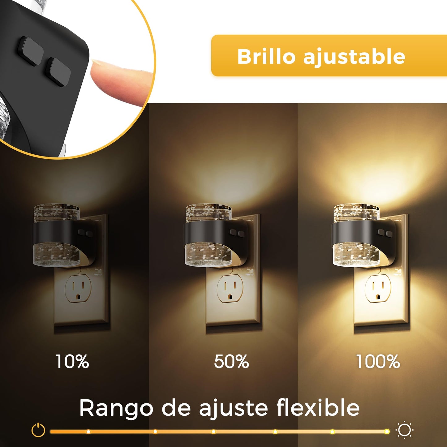 L LOHAS LED Night Light, Bubble Night Lights Plug into Wall,2 Pack 3000K/4000k/5000K Adjustable Color Temperature Night Light,Dimmable Nightlights with Dusk to Dawn Sensor for Rooms Bathroom Hallway