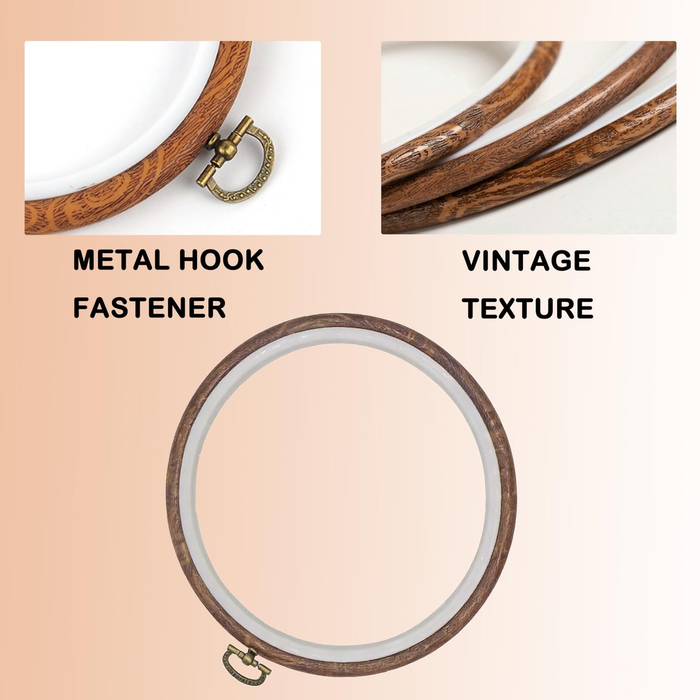 4 Pcs 6 Inch Embroidery Hoop, Round Cross Stitch Hoop Rings Durable Embroidery Hoops for DIY Art Craft Sewing Projects, Decorative Embroidery Hoop Frame Kits for Handmade Ornaments & Home Display