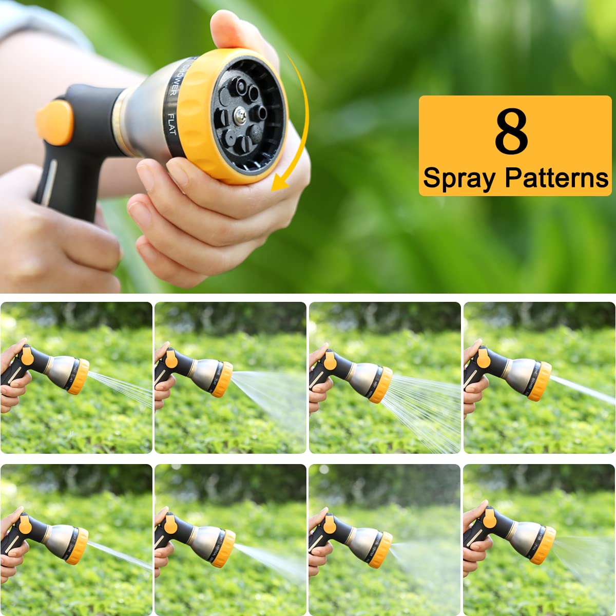 Thumb Control Garden Hose Nozzle Heavy Duty Metal
